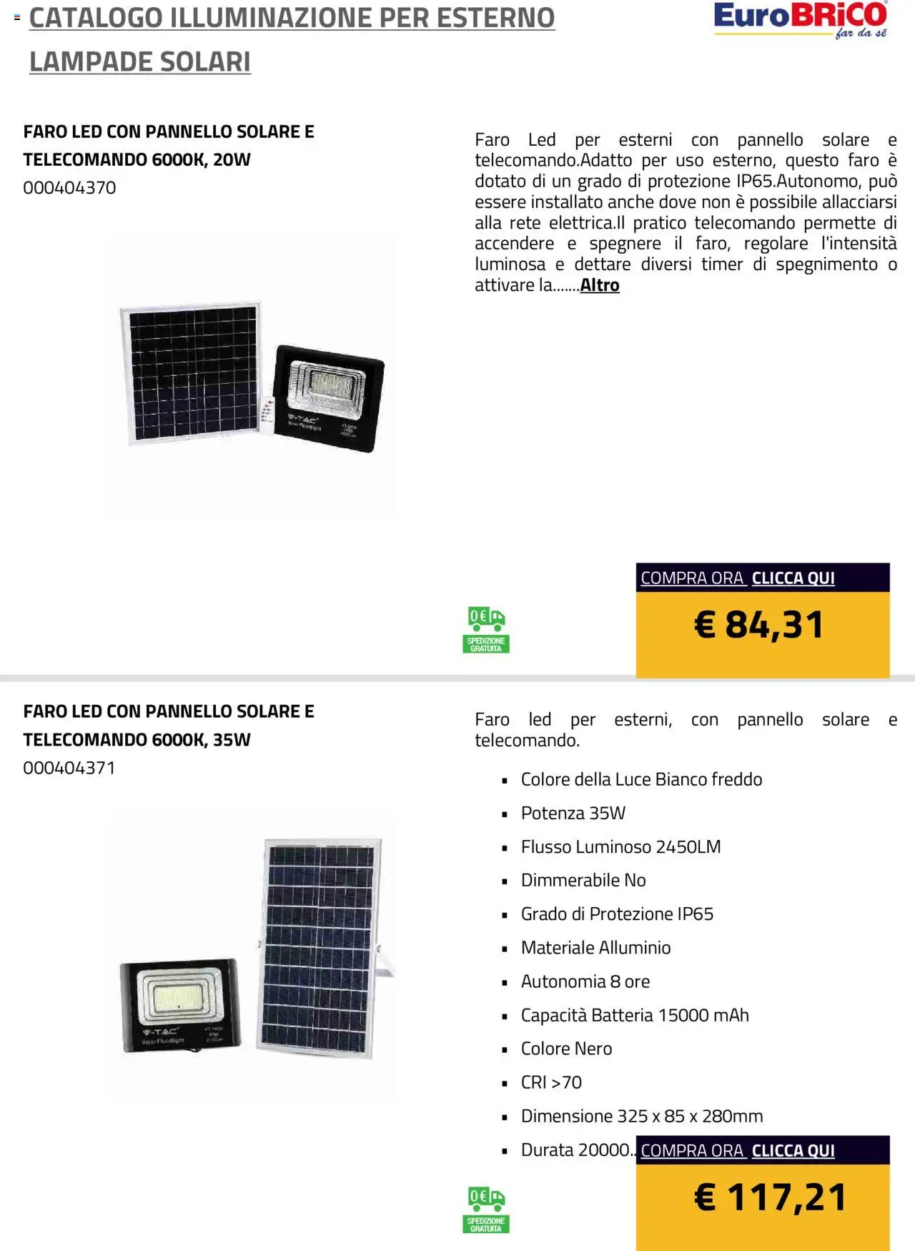 Volantino Eurobrico del 23.07.2025 | Pagina: 14 | Prodotti: Telecomando, Alluminio, Batteria