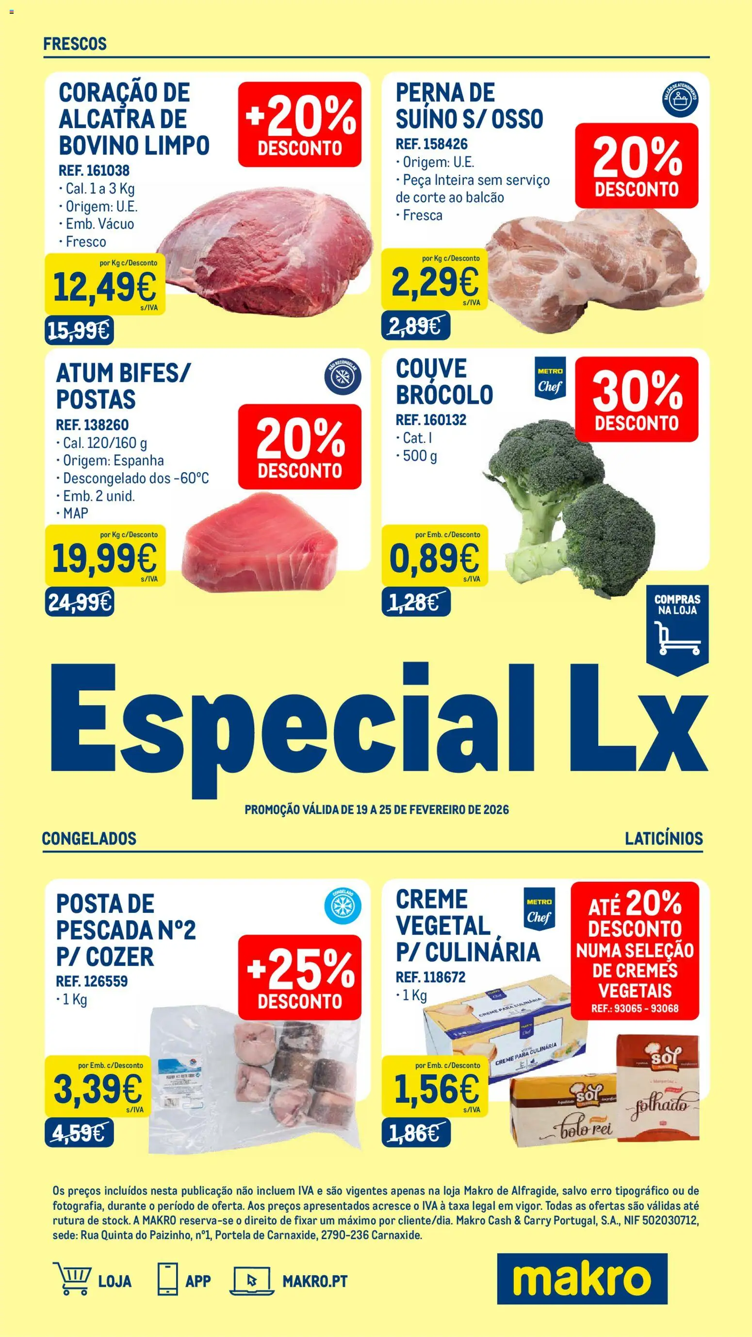 Makro Especial Lx Semana 8 - Exclusivo Loja Alfragide │ válido de 19.02.2026 | Página: 1 | Produtos: Atum, Pescada, Bolo, Creme