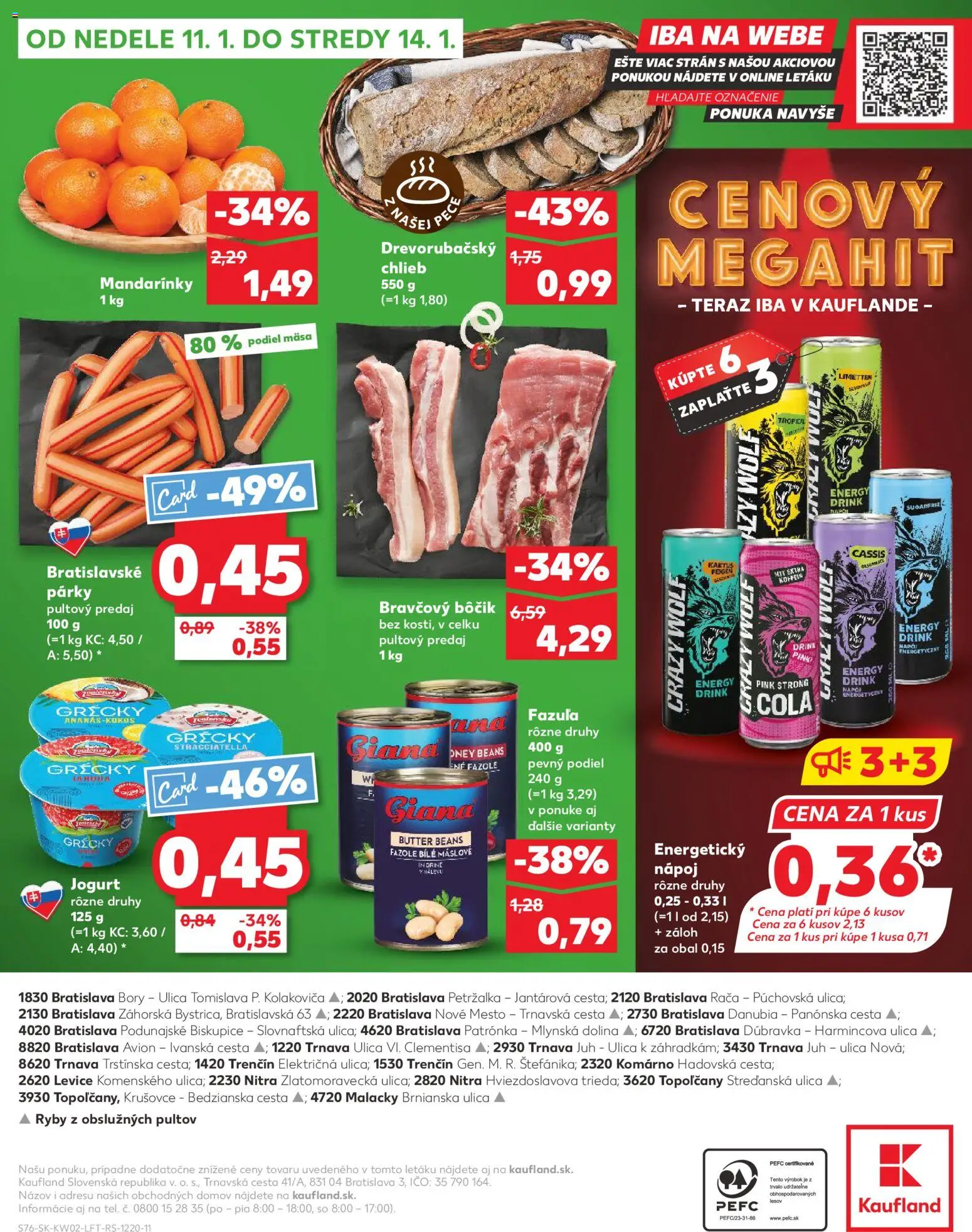 Nové Kaufland akcie – leták je platný od 08.01.2026 | Strana: 76 | Produkty: Ryby, Fazuľa, Ananás, Energetický nápoj