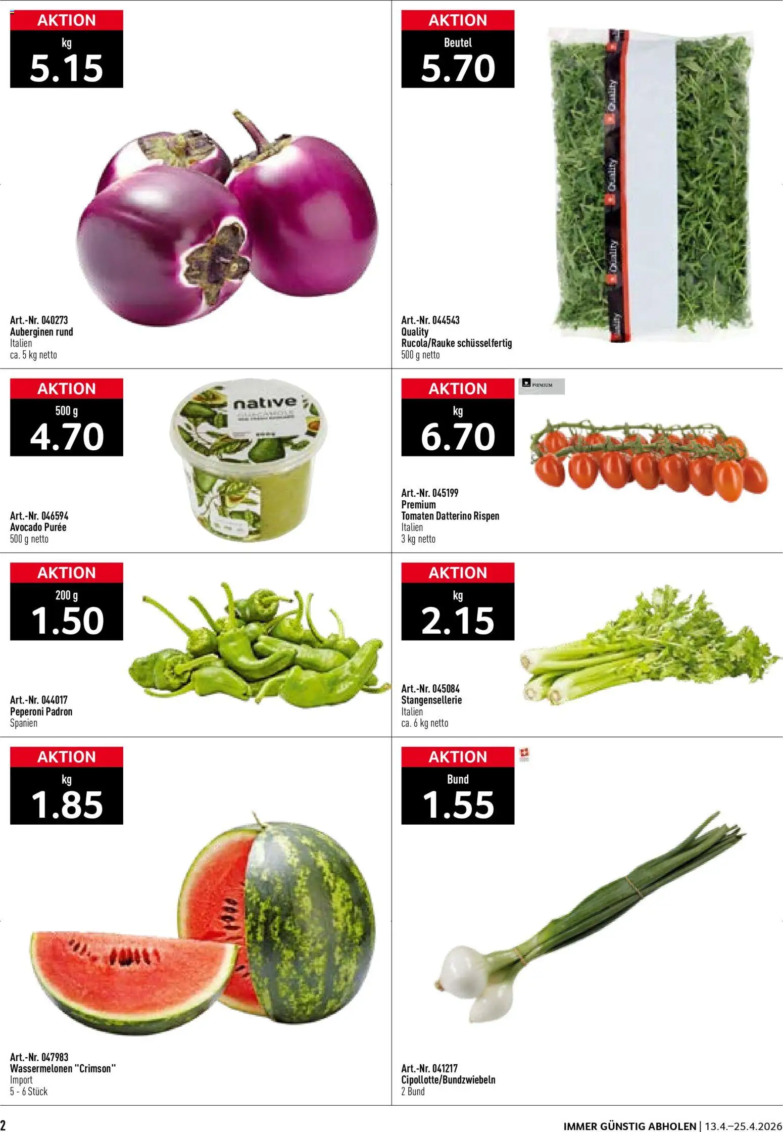 Prodega aktionen Italien – gültig ab 13.04.2026 | Seite: 2 | Produkte: Avocado, Tomaten