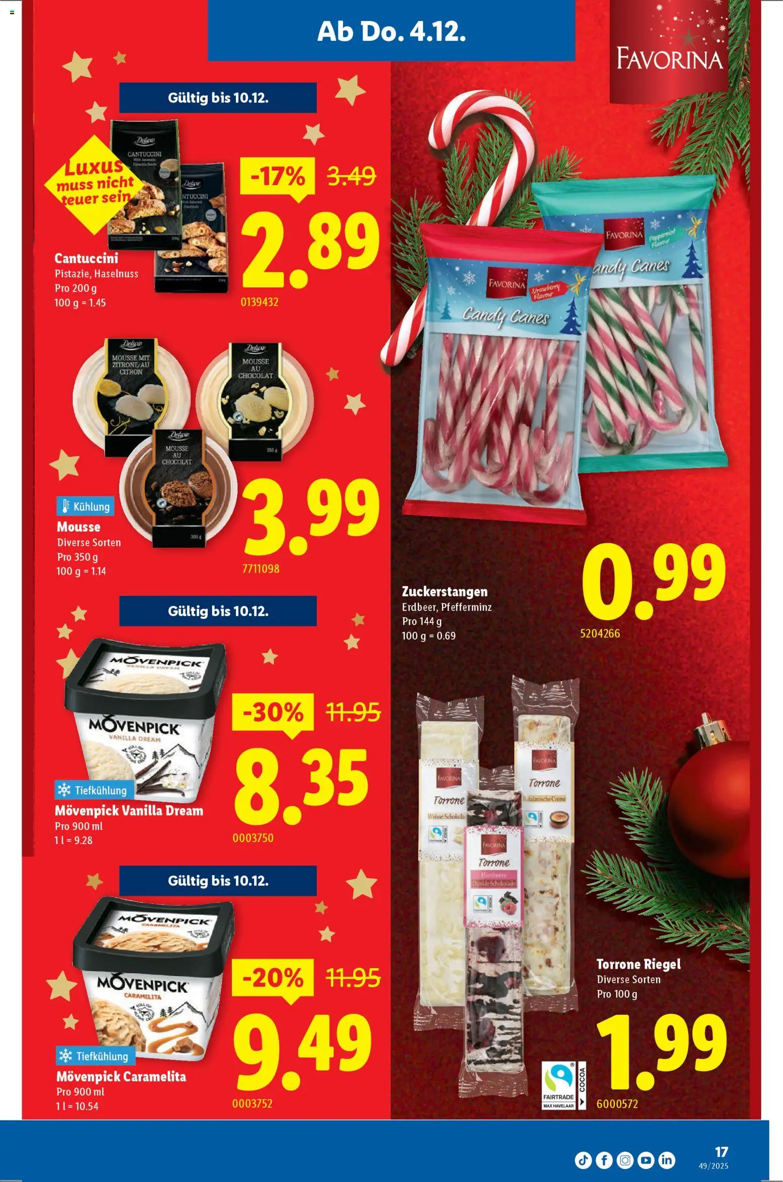 Lidl Aktionen – gültig ab 04.12.2025 | Seite: 17 | Produkte: Dunkle schokolade, Schokolade, Himbeere, Creme