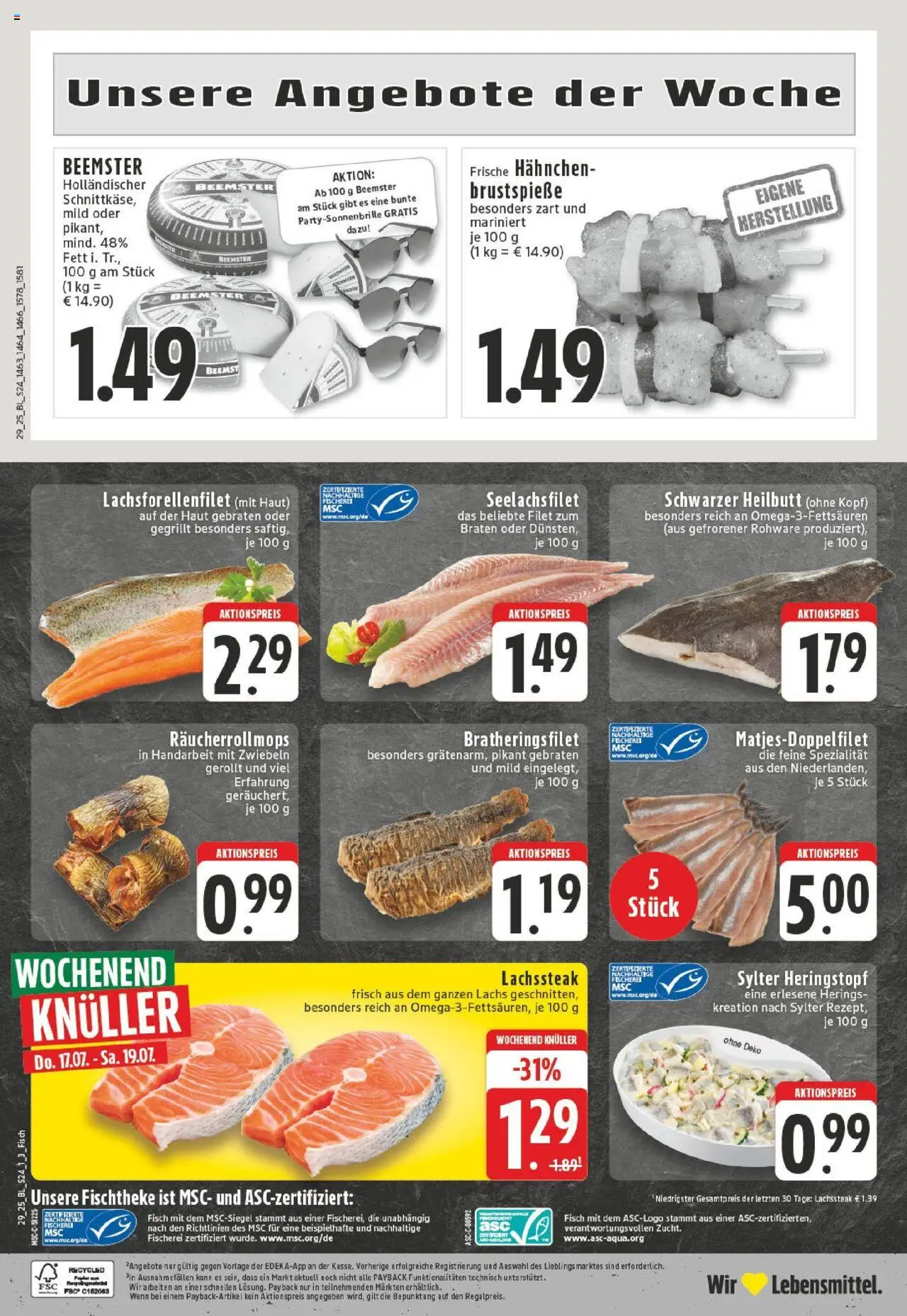 Edeka prospekt Gevelsberg	 - gültig ab dem 13.07.2025 | Seite: 24 | Produkte: Fisch, Lachs, Zwiebeln, Steak