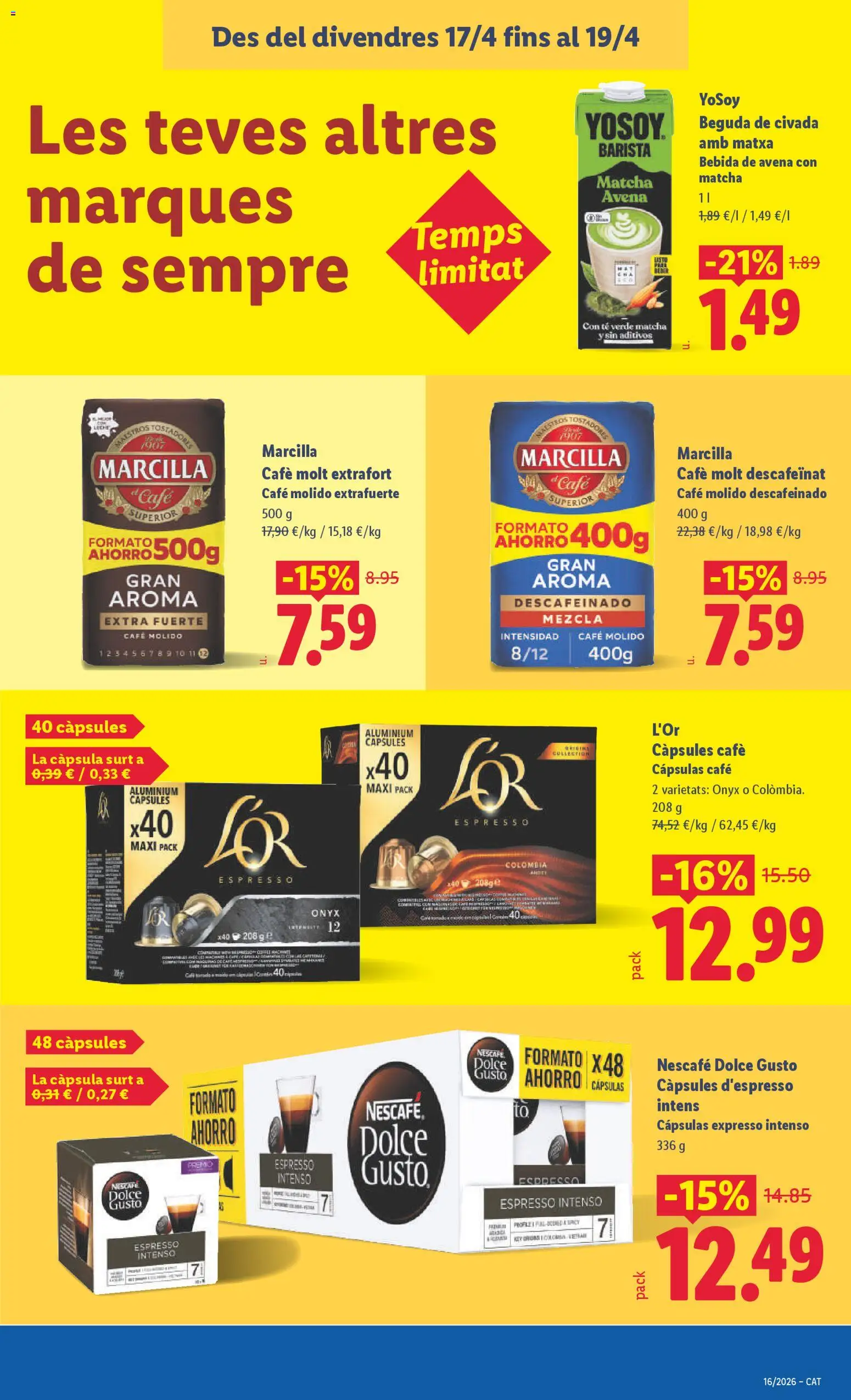 Lidl folleto │ válido desde el 13.04.2026 | Página: 37 | Productos: Café, Café molido, Té, Bebida de avena