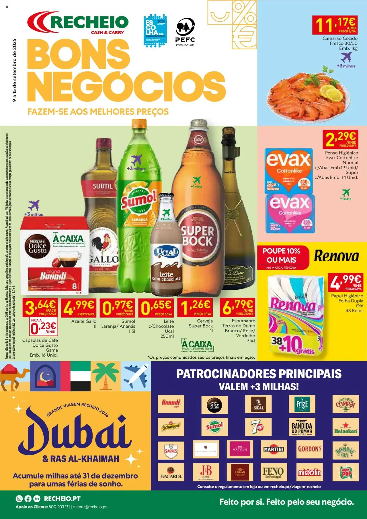 Recheio folheto Madeira │ válido de 09.09.2025 | Página: 1 | Produtos: Super bock, Leite, Café, Cerveja