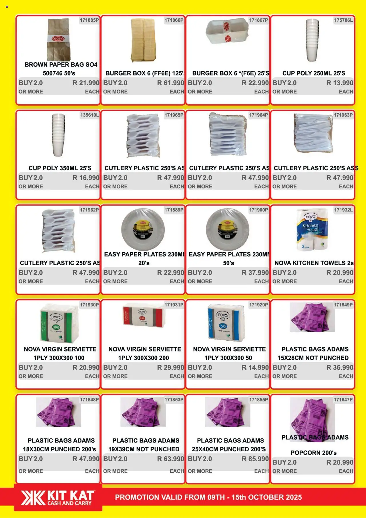 New KIT KAT Cash & Carry catalogue – valid from 09.10.2025 | Page: 37 | Products: Bag, Popcorn, Paper, Paper plates