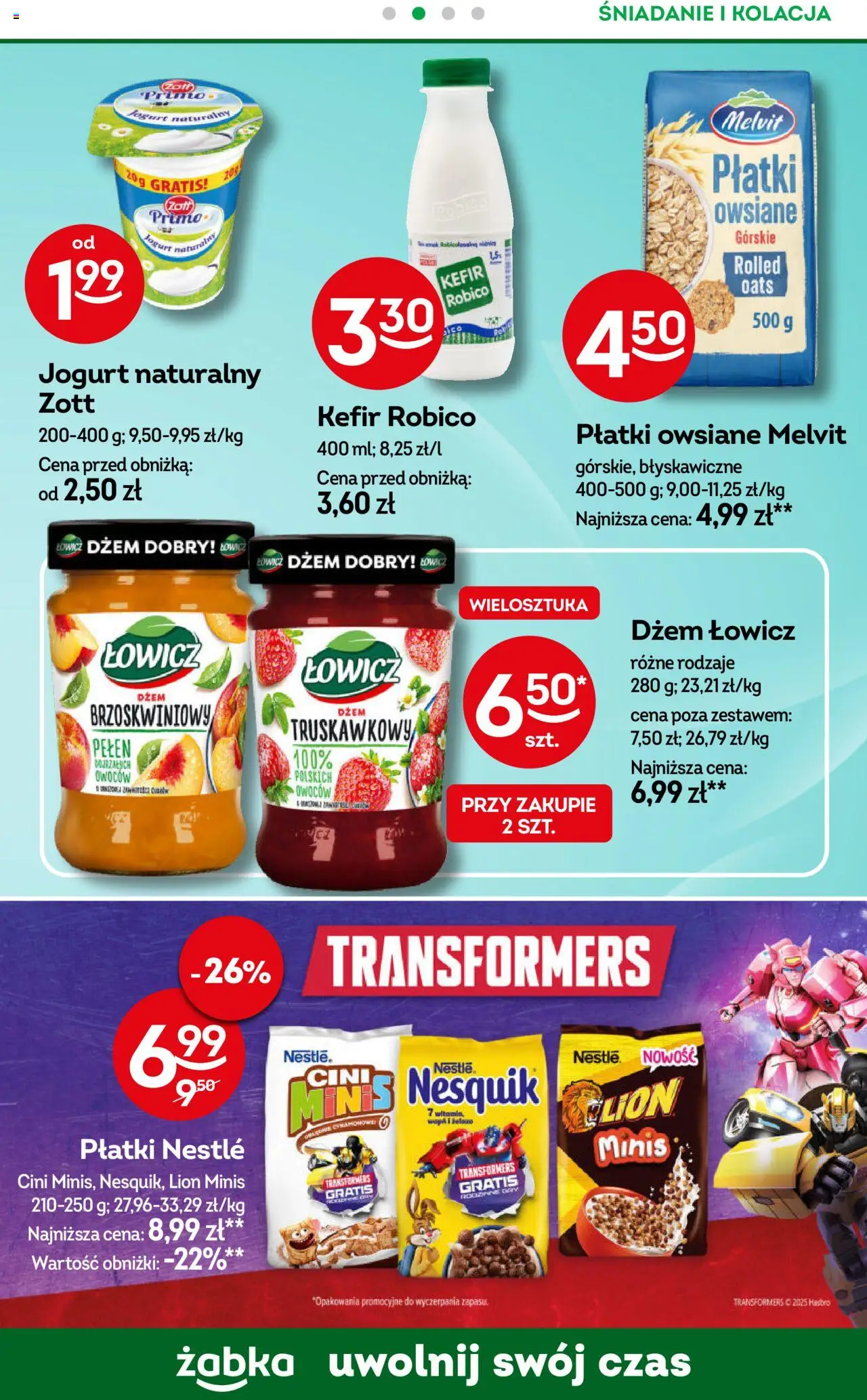 Żabka Gazetka od 04.06.2025 | Strona: 71 | Produkty: Płatki owsiane, Kefir, Dżem, Jogurt