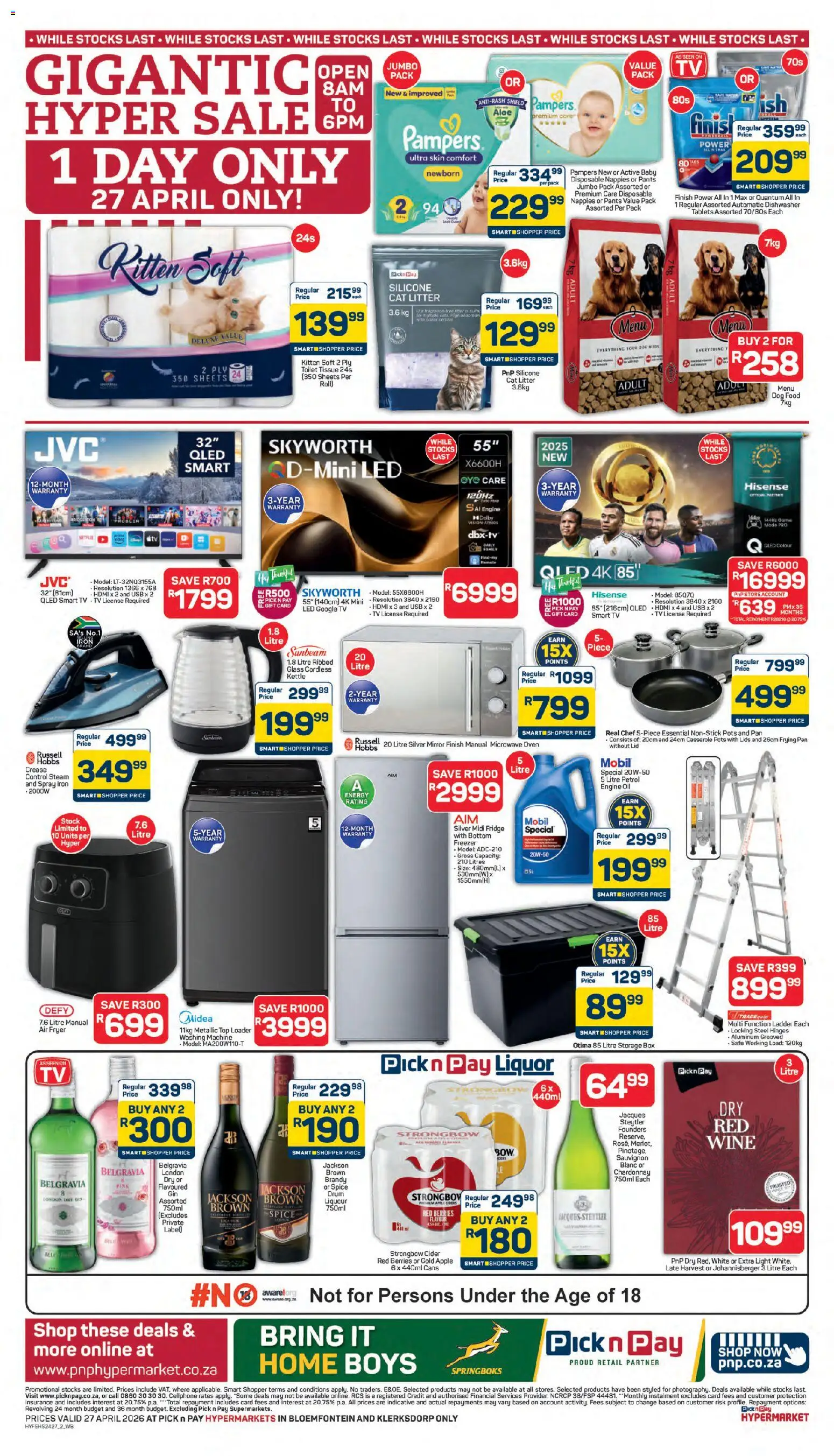 New Pick n Pay catalogue – valid from 27.04.2026 | Page: 2 | Products: Fryer, Microwave, Air fryer, Cat litter