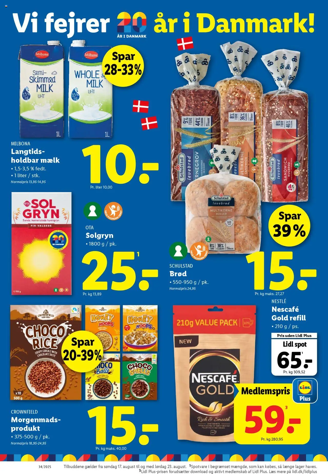 Lidl Tilbudsavis gyldig fra 17.08.2025 | Side: 6 | Produkter: Mælk, Havregryn, Rugbrød, Søm