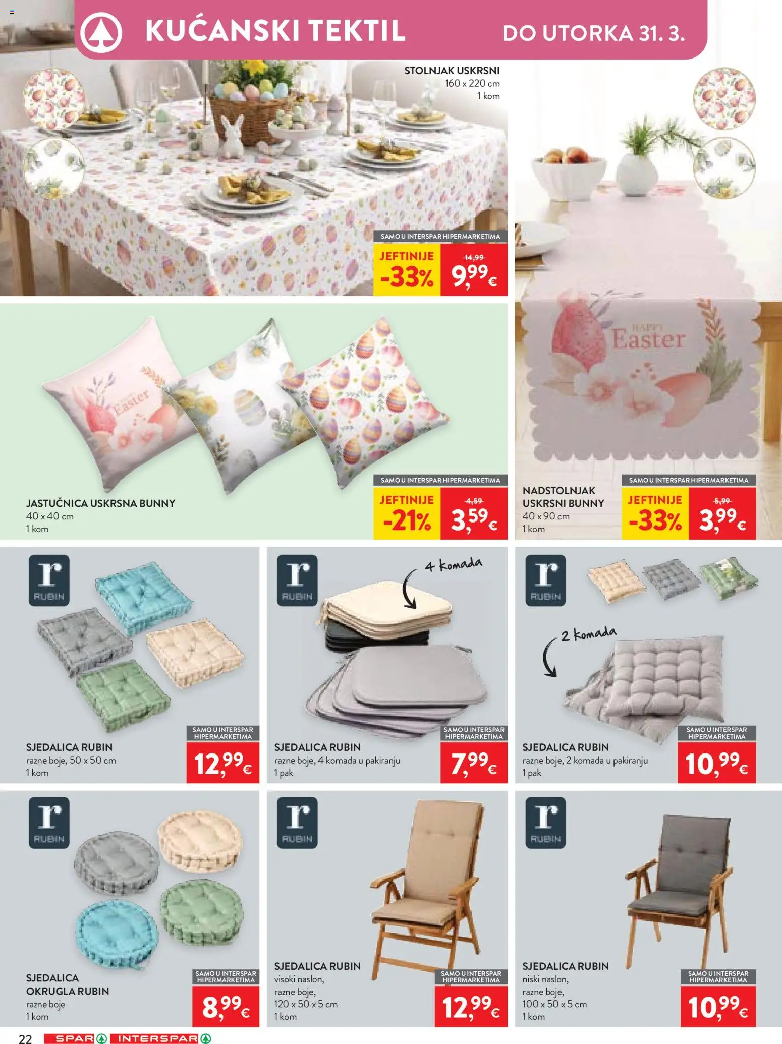 Spar katalog | vrijedi od 18.03.2026 | Stranica: 28 | Proizvodi: Stolnjak, Jastučnica