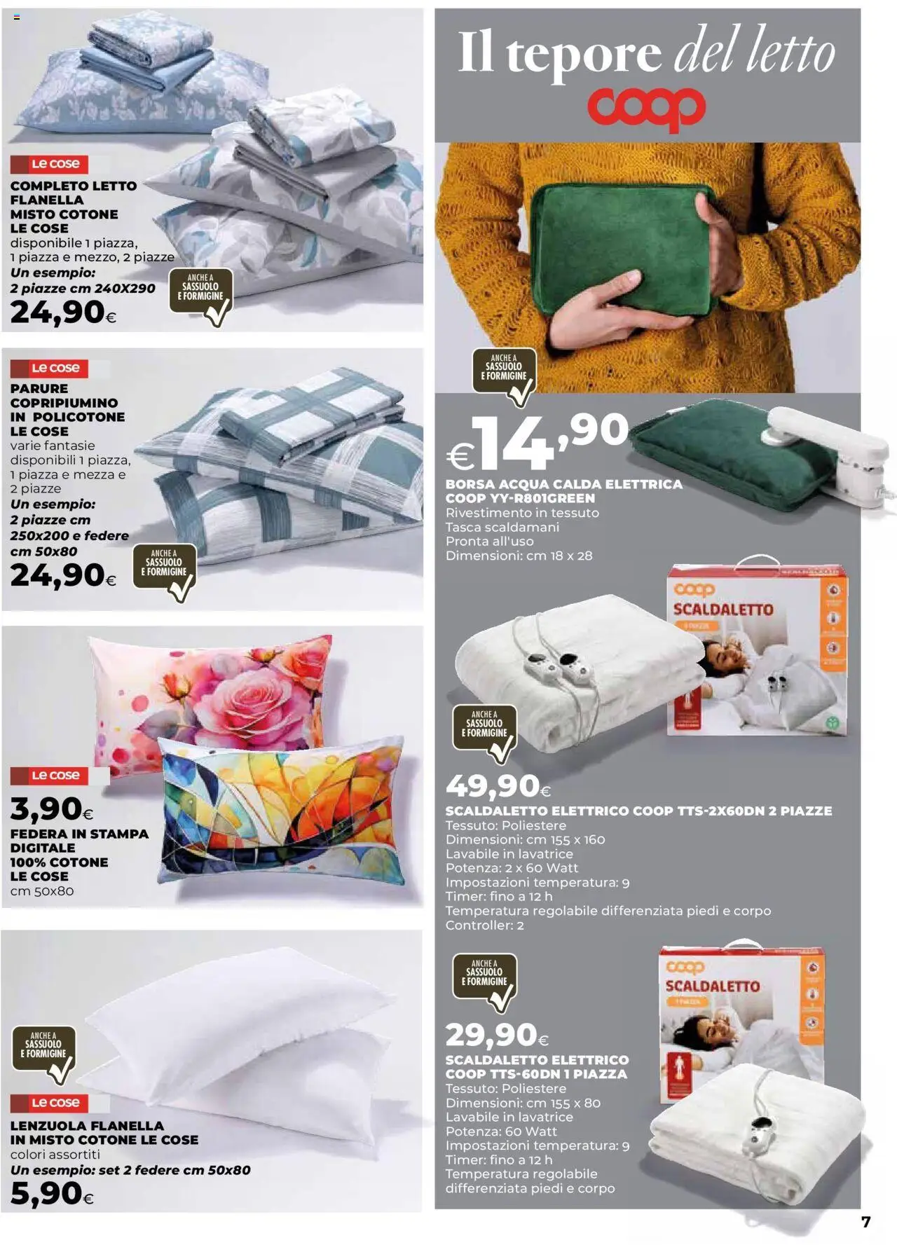 Volantino Ipercoop del 08.10.2025 | Pagina: 7 | Prodotti: Acqua, Lavatrice, Letto, Lenzuola