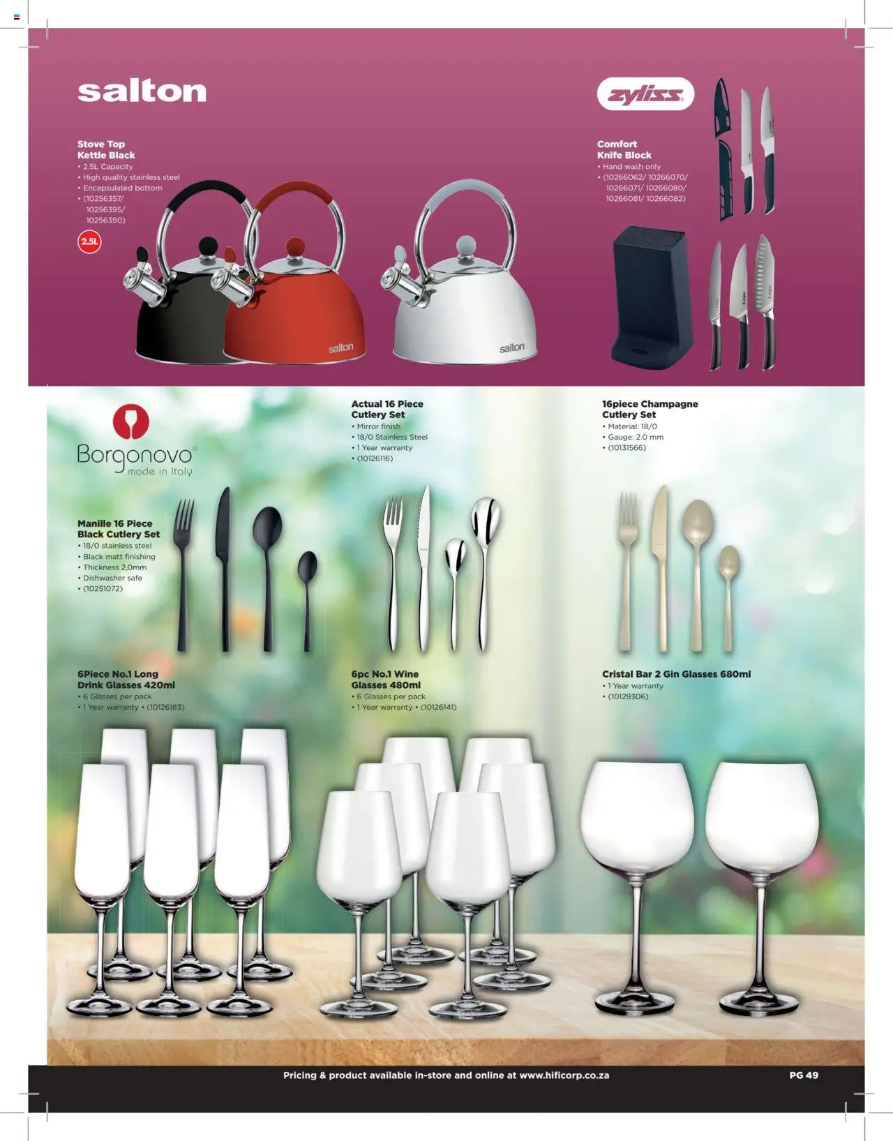HiFi Corp - Extended Range Catalogue │ valid from 12.02.2024 | Page: 49 | Products: Stove, Kettle, Mirror, Wine