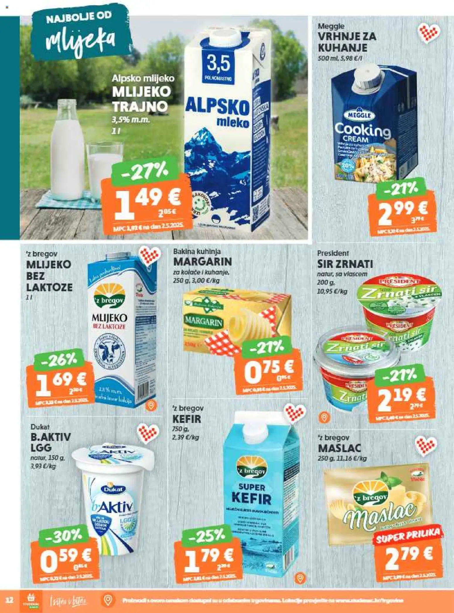 Studenac katalog | vrijedi od 04.02.2026 | Stranica: 12 | Proizvodi: Mlijeko, Sir, Kuhinja, Alpsko mlijeko