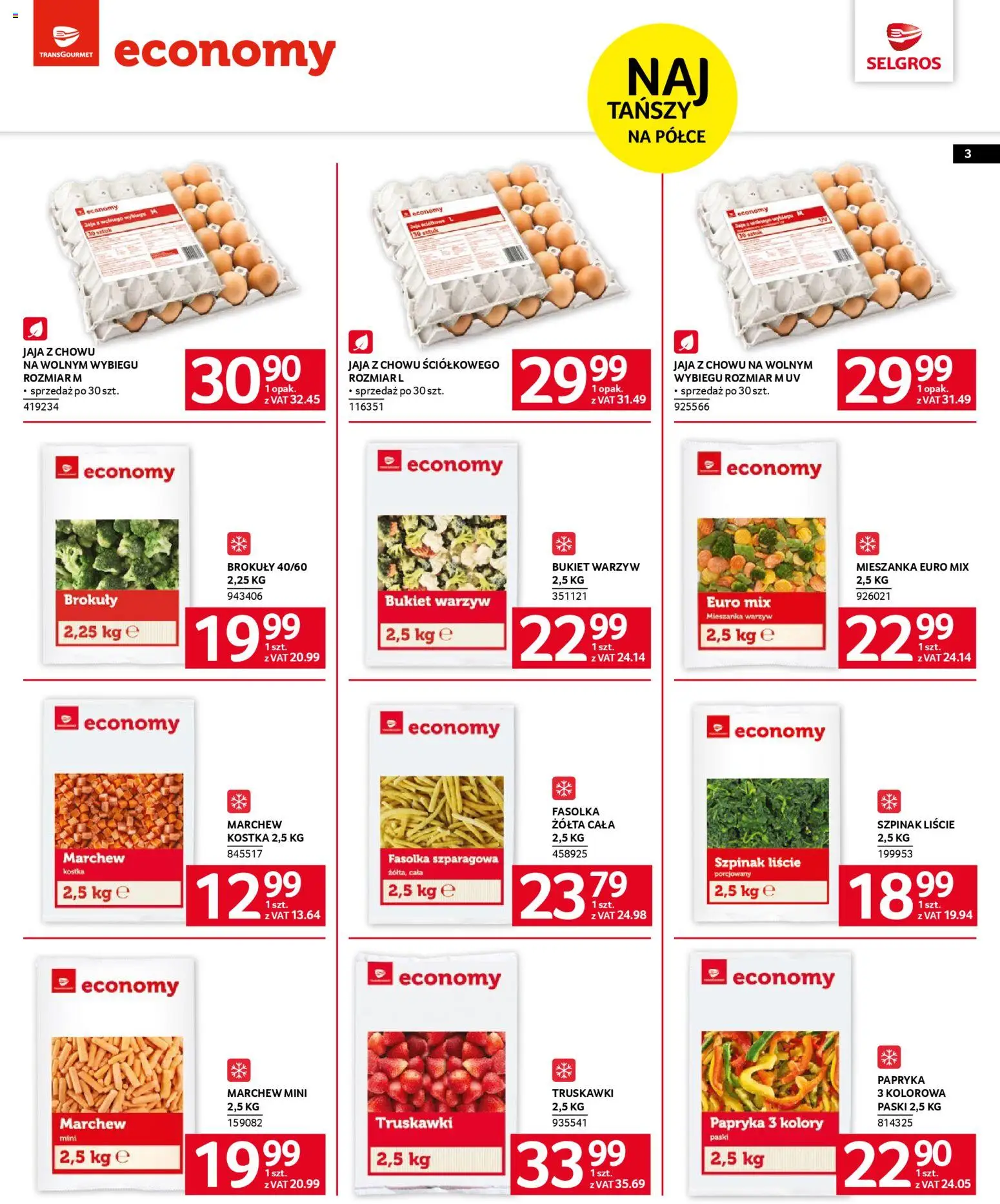 Selgros cash&carry Gazetka - Marki Własne od 06.11.2025 | Strona: 3 | Produkty: Papryka, Szpinak, Truskawki, Jaja