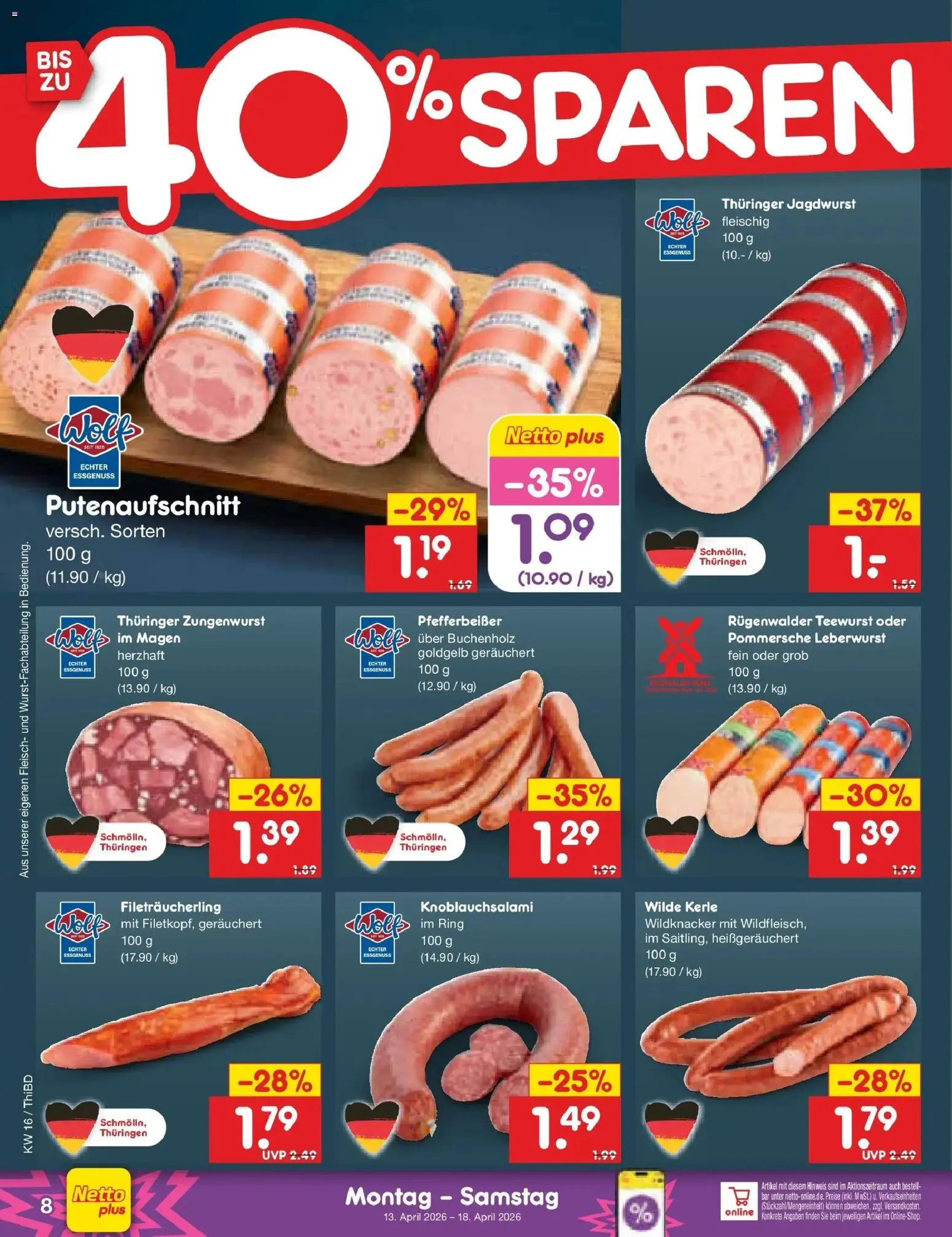 Netto Marken-Discount Prospekt Thiendorf	 – gültig ab 13.04.2026 | Seite: 10 | Produkte: Fleisch