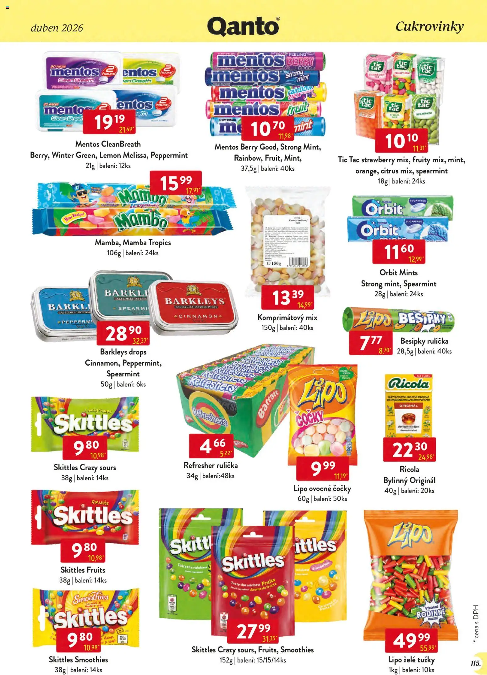 Astur & Qanto leták - Velkoobchod 04/2026 od 01.04.2026 | Strana: 115 | Produkty: Skittles, Tác