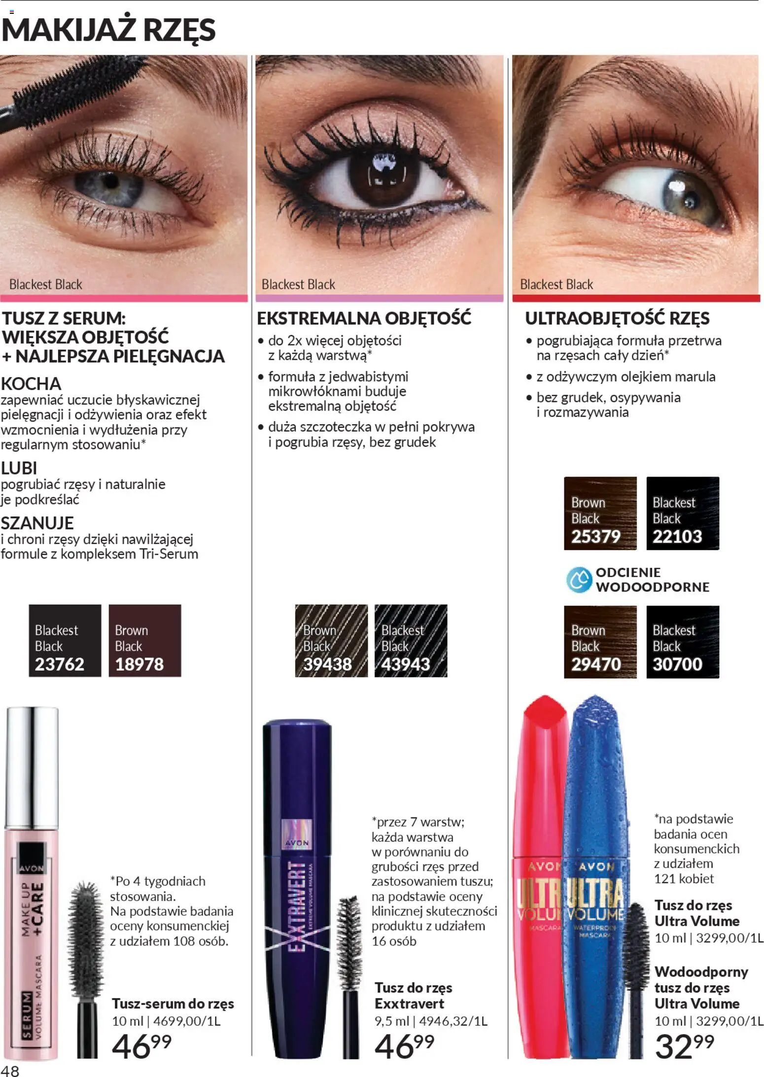 Avon Katalog 4 2026 od 01.04.2026 | Strona: 48 | Produkty: Makijaż, Tusz do rzęs