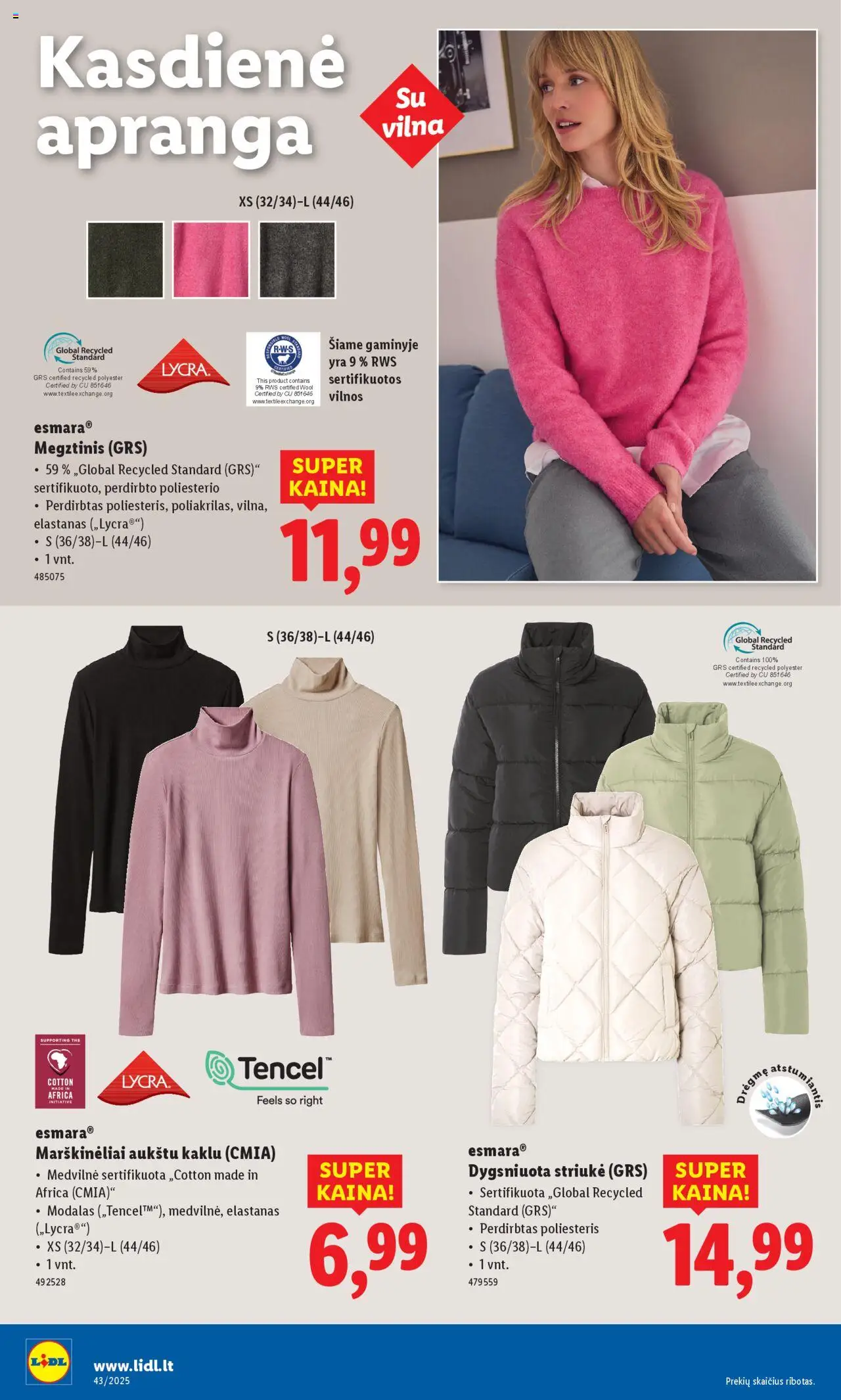 LIDL akcijos nuo 20.10.2025 | Puslapis: 10 | Prekių: Marškinėliai, Megztinis