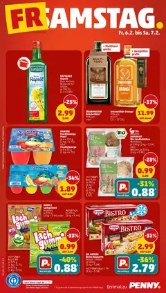 Penny Prospekt 	 ab 02.02.2026 gültig | Seite: 48 | Produkte: Fruchtzwerge, Rapsöl, Baguette, Jägermeister