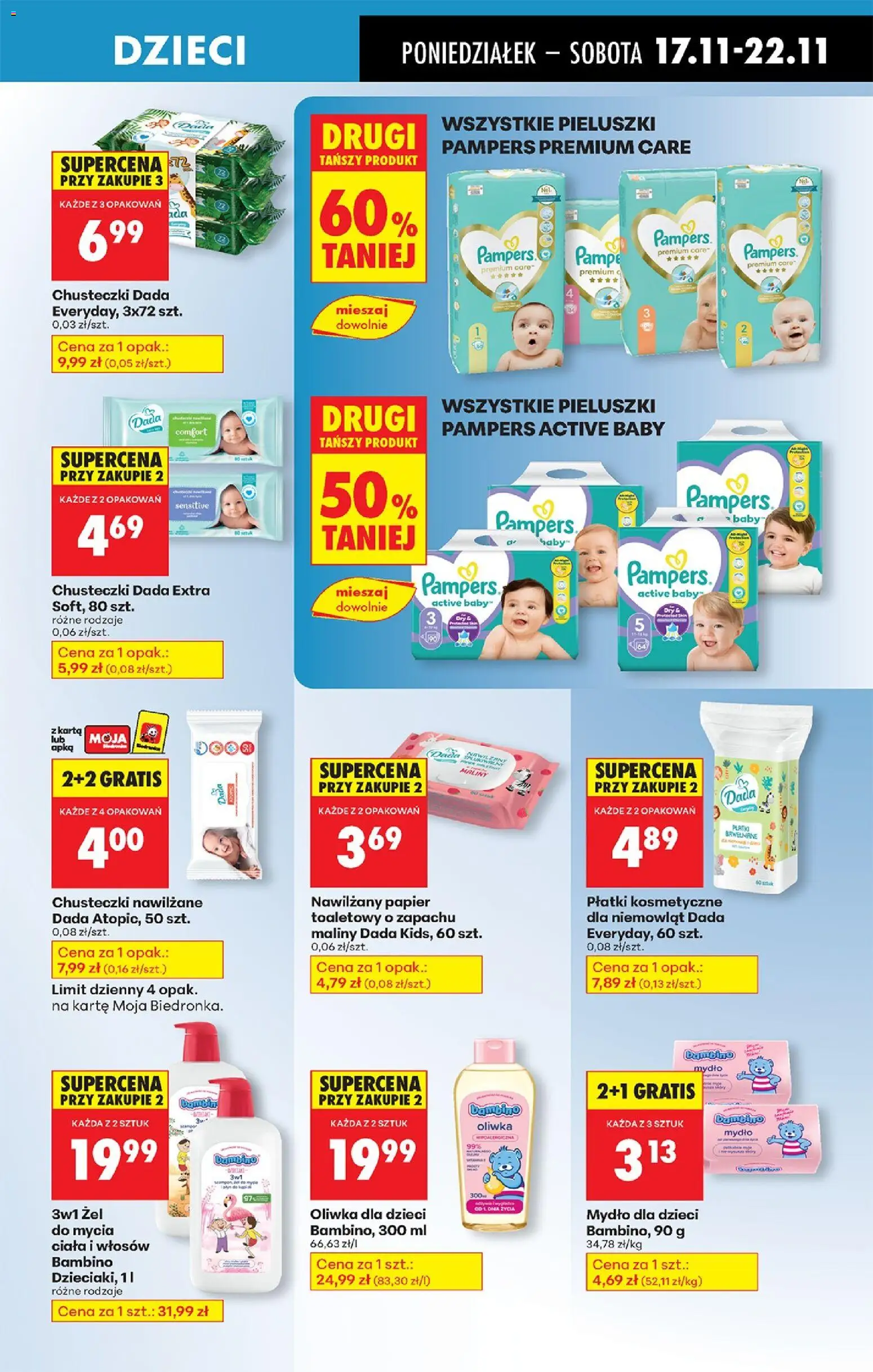Biedronka gazetka od 17.11.2025 | Strona: 79 | Produkty: Karta, Maliny, Pampers, Mydło