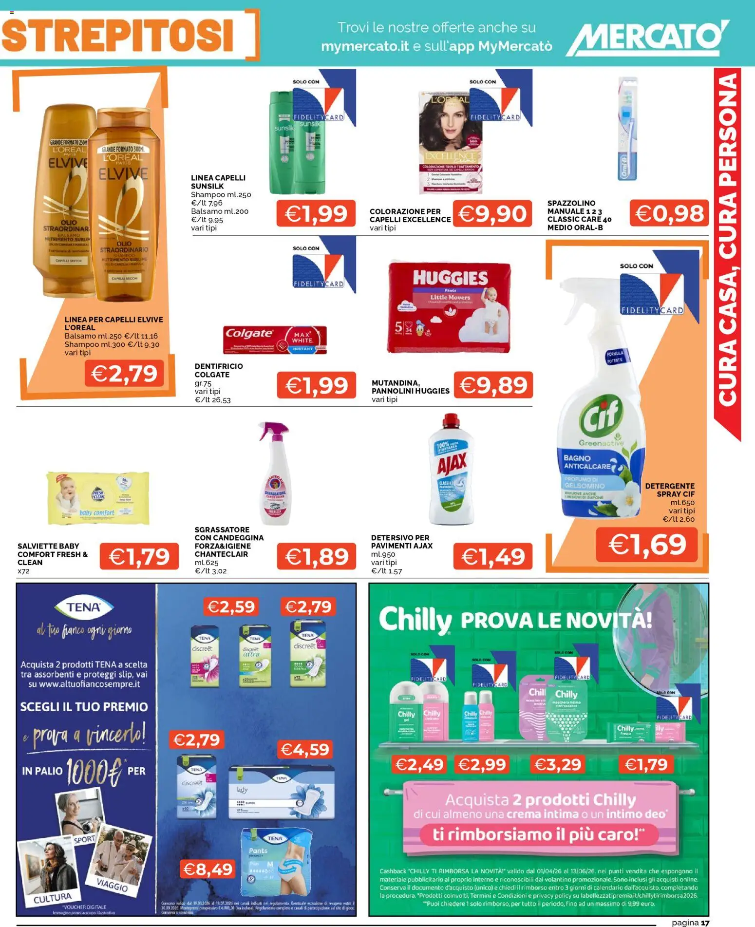 Volantino Mercatò del 23.04.2026 | Pagina: 17 | Prodotti: Balsamo, Candeggina, Olio, Bagno