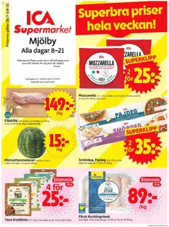 ICA Supermarket - Mjölby - Förhandsvisning av reklamblad från butik ICA Supermarket aktuell från 28.07.2025