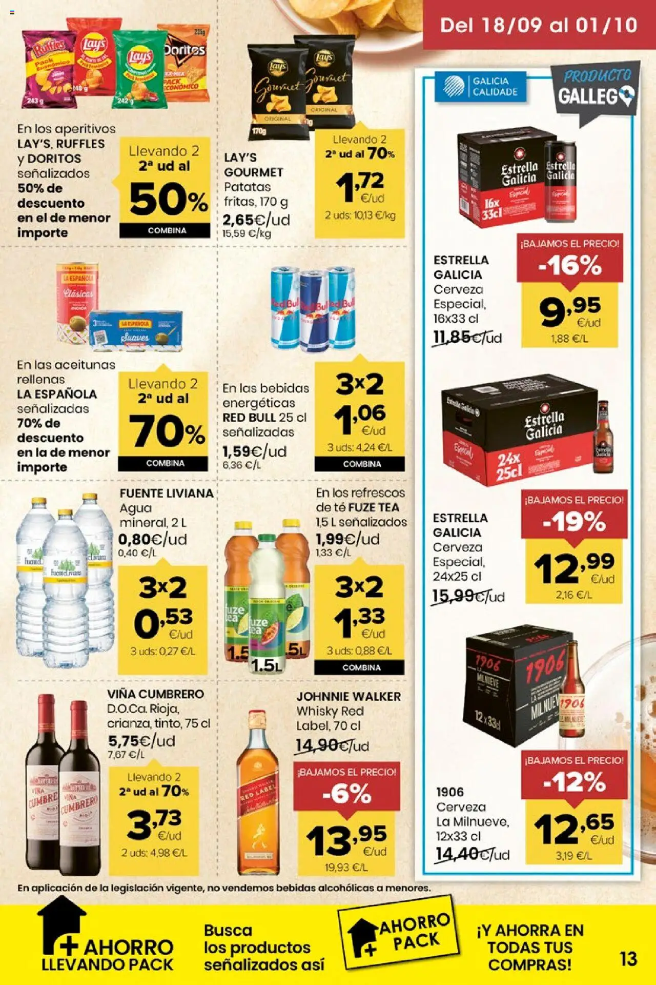 Eroski - Miramos por ti │ válido desde el 18.09.2025 | Página: 13 | Productos: Cerveza, Té, Whisky