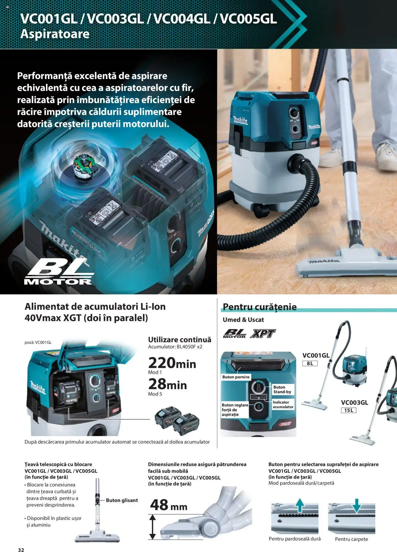 Makita catalog - Masini profesionale Makita XGT – valabil de la 20.06.2024 | Pagină: 32