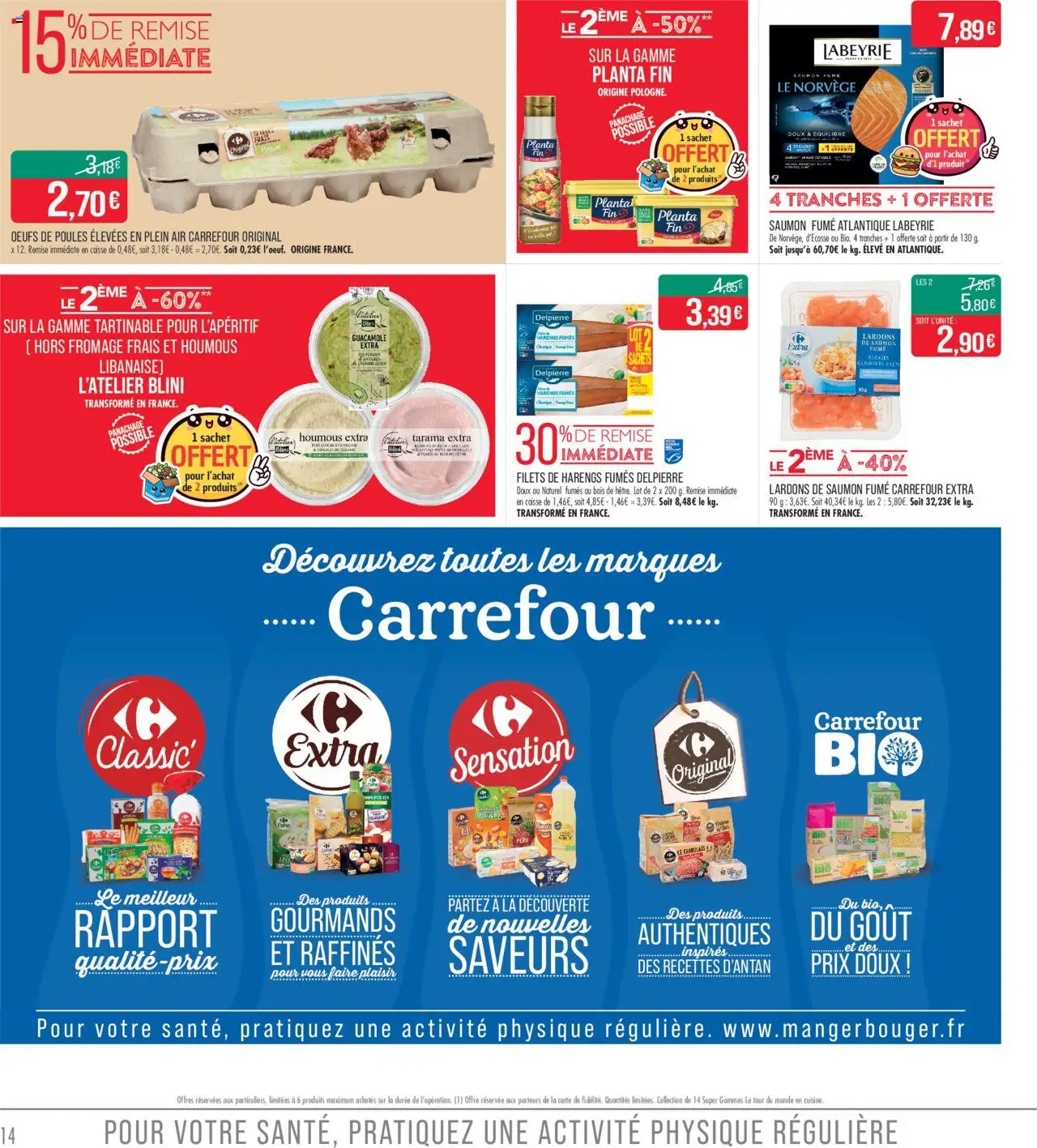  | Page: 14 | Produits: Saumon fumé, Guacamole, Tarama, Œufs