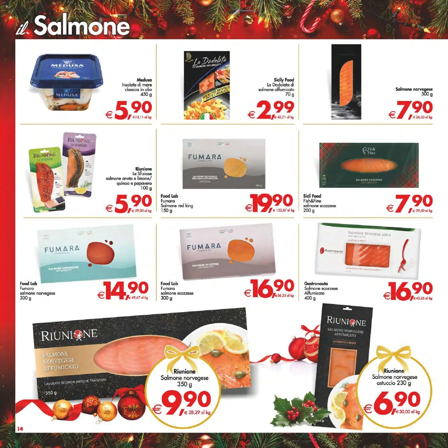 Volantino Decò del 16.12.2025 | Pagina: 15 | Prodotti: Salmone affumicato, Salmone, Olio, Astuccio