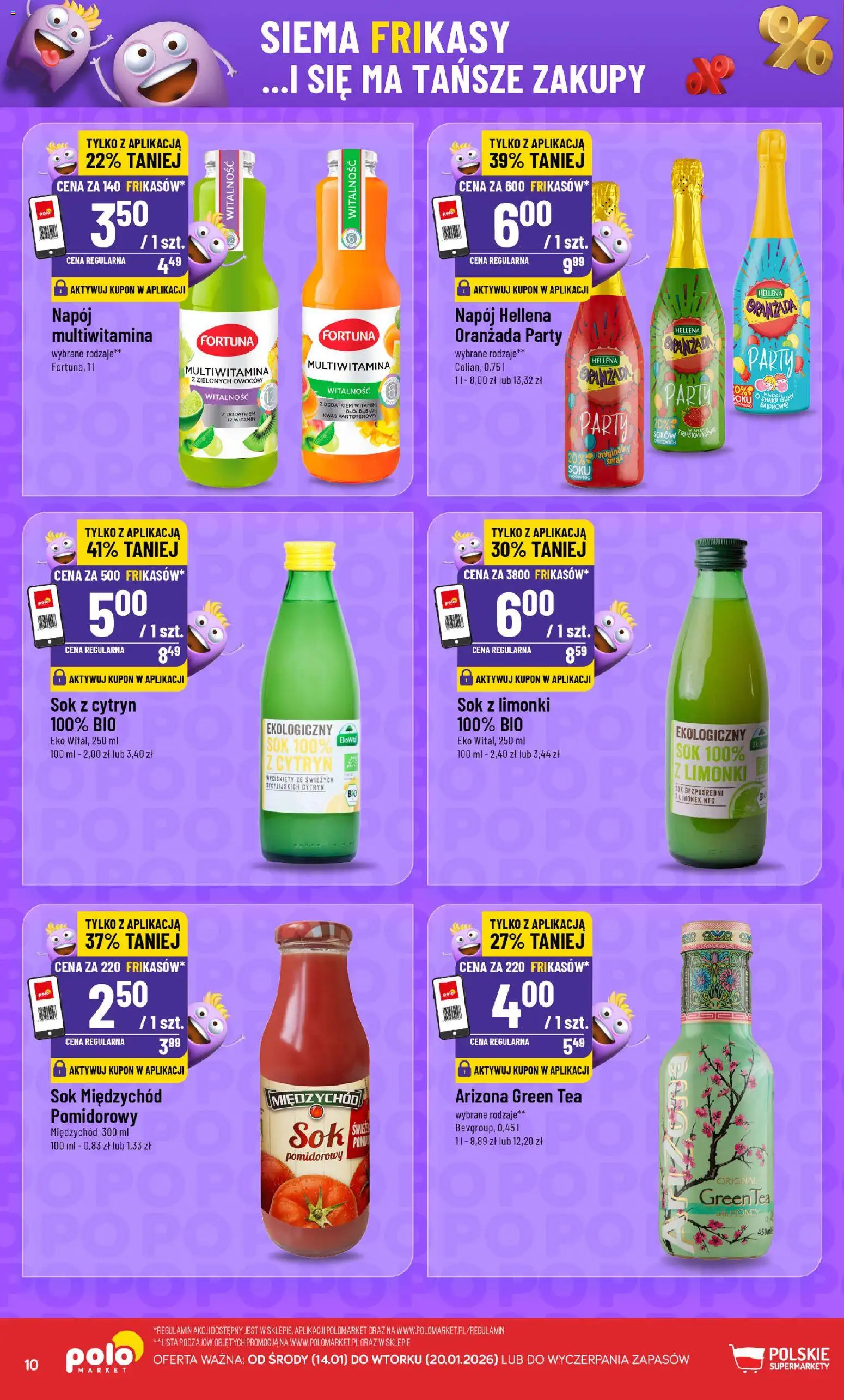 POLOmarket Gazetka - Frikasowe Hity od 14.01.2026 | Strona: 10 | Produkty: Gumy, Sok