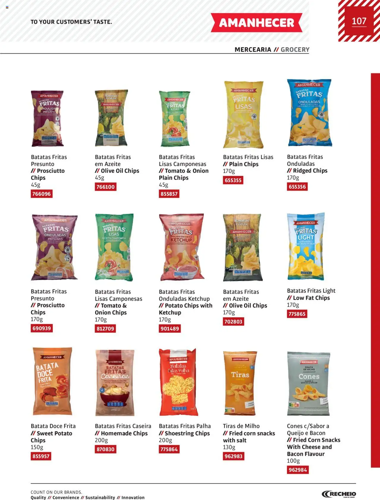 Recheio AS NOSSAS MARCAS │ válido de 19.12.2023 | Página: 107 | Produtos: Azeite, Bacon, Queijo, Presunto