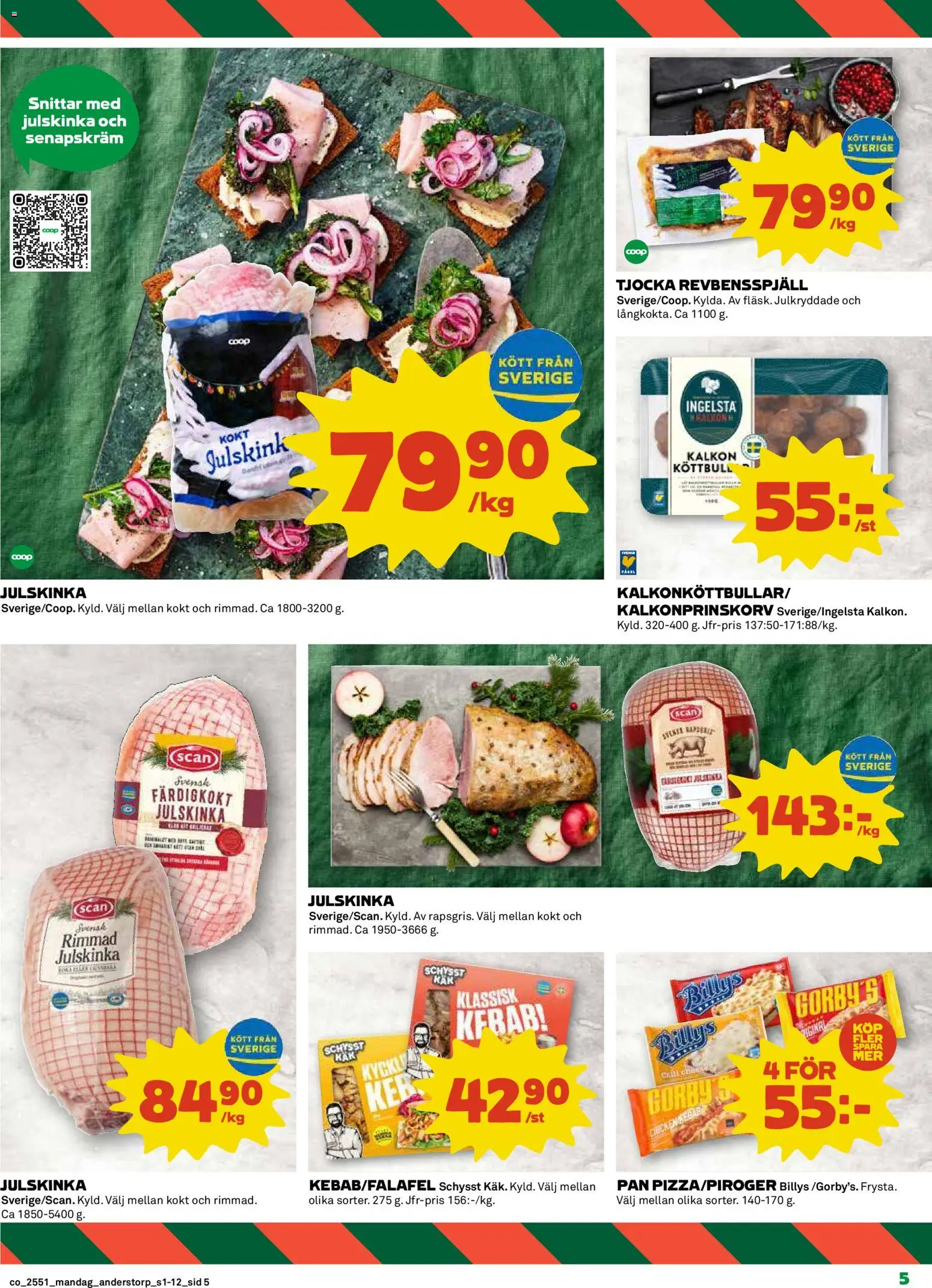 Coop reklamblad aktuell från 15.12.2025 | Sida: 5 | Produkter: Revbensspjäll, Kalkon