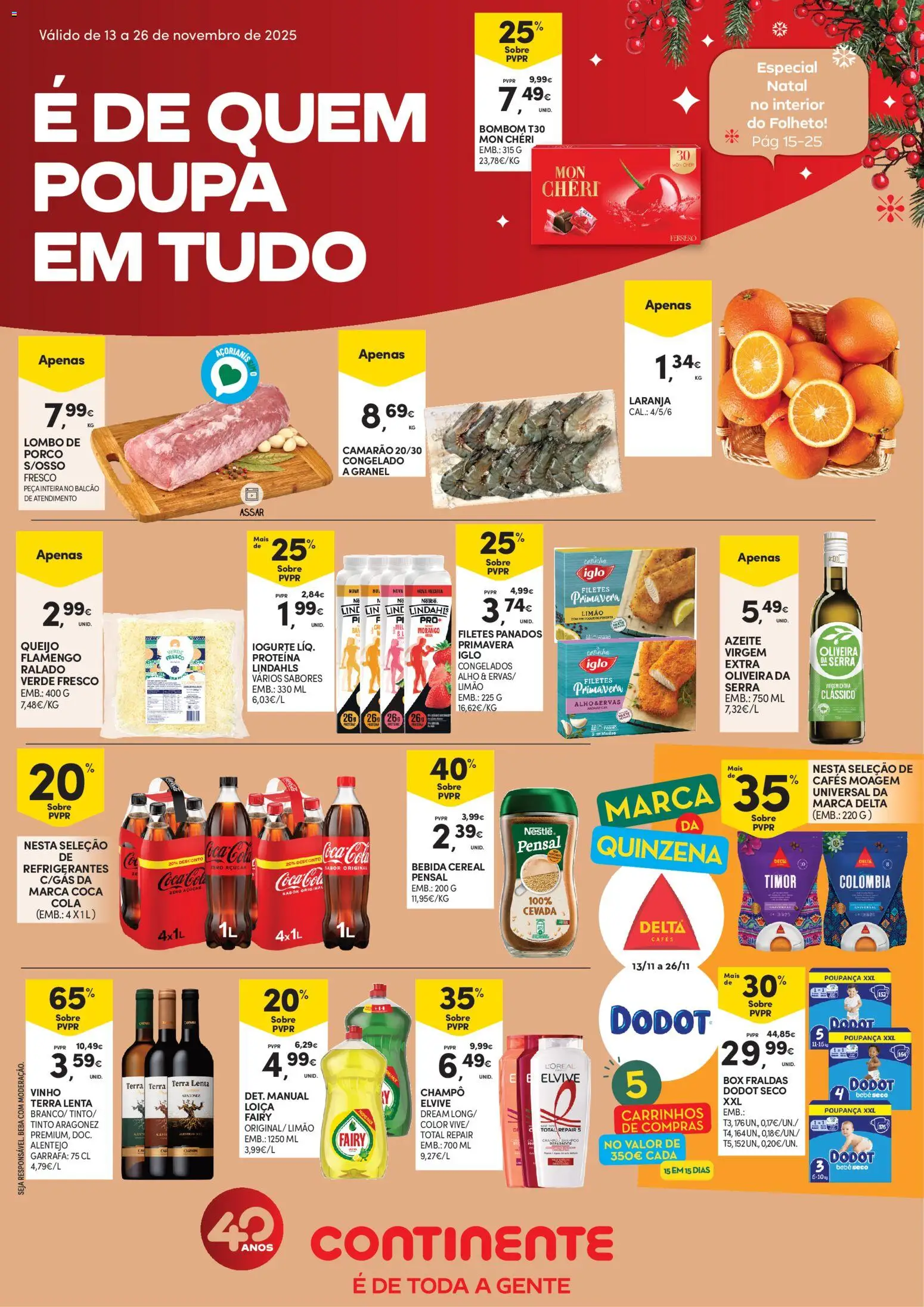 Continente - Açores │ válido de 13.11.2025 | Página: 1 | Produtos: Bombom, Camarão, Queijo, Proteina