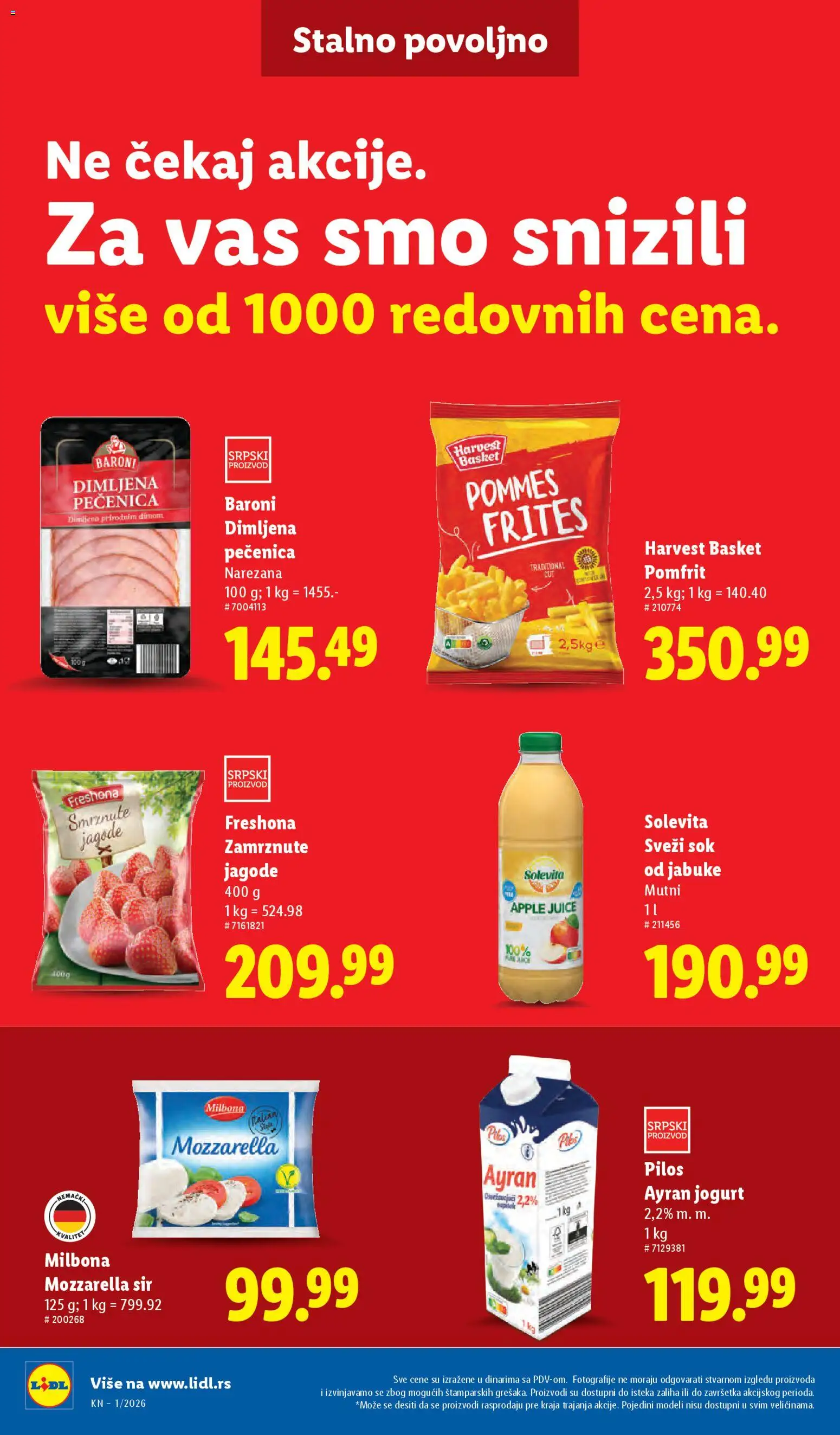 Lidl katalog - važi od 02.01.2026 | Strana: 34 | Proizvode: Pomfrit, Mozzarella, Jabuke, Pečenica