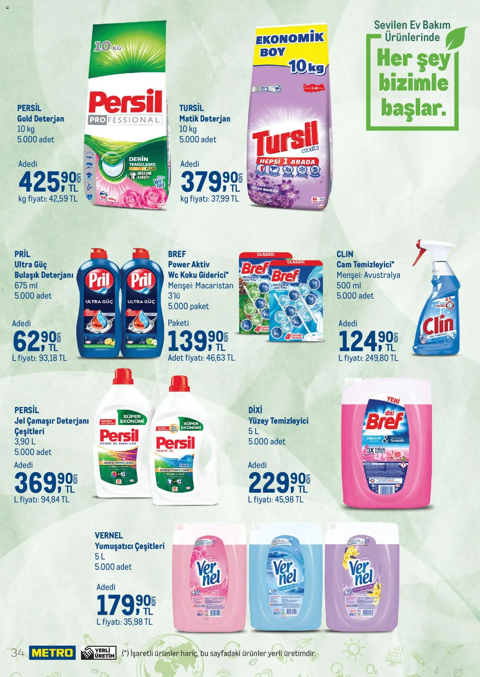 Metro - Gıda | Kozmetik | Deterjan - 27.11.2025 tarihinden itibaren geçerlidir | Sayfa: 34 | Ürünler: Cam temizleyici, Deterjan, Koku, Yüzey temizleyici