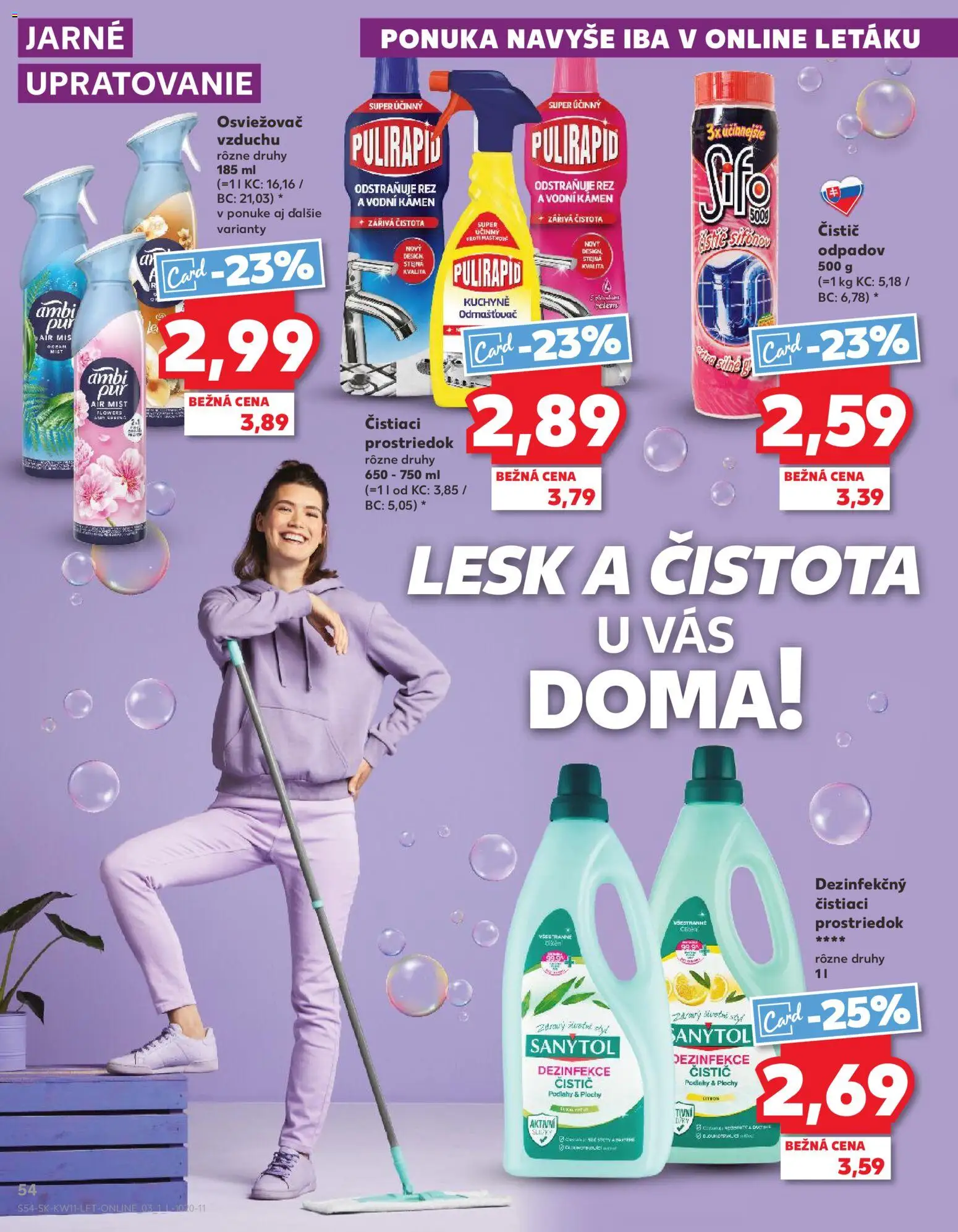 Nové Kaufland akcie – leták je platný od 12.03.2026 | Strana: 54 | Produkty: Osviežovač vzduchu, Sanytol, Čistiaci prostriedok