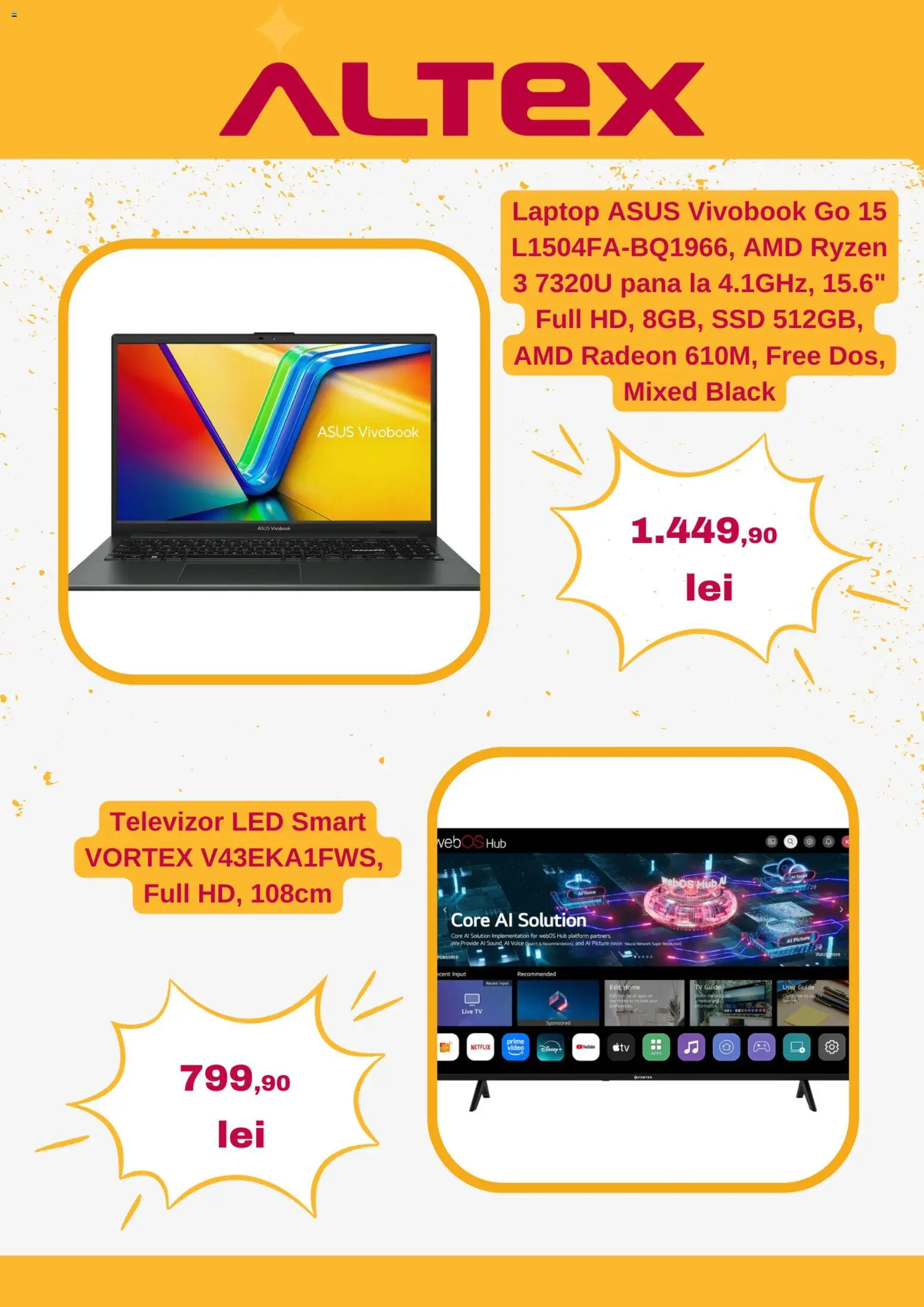 Noul catalog Altex – valabil de la 19.02.2026 | Pagină: 3 | Produse: Laptop, Vestiyer, Televizor, Babak