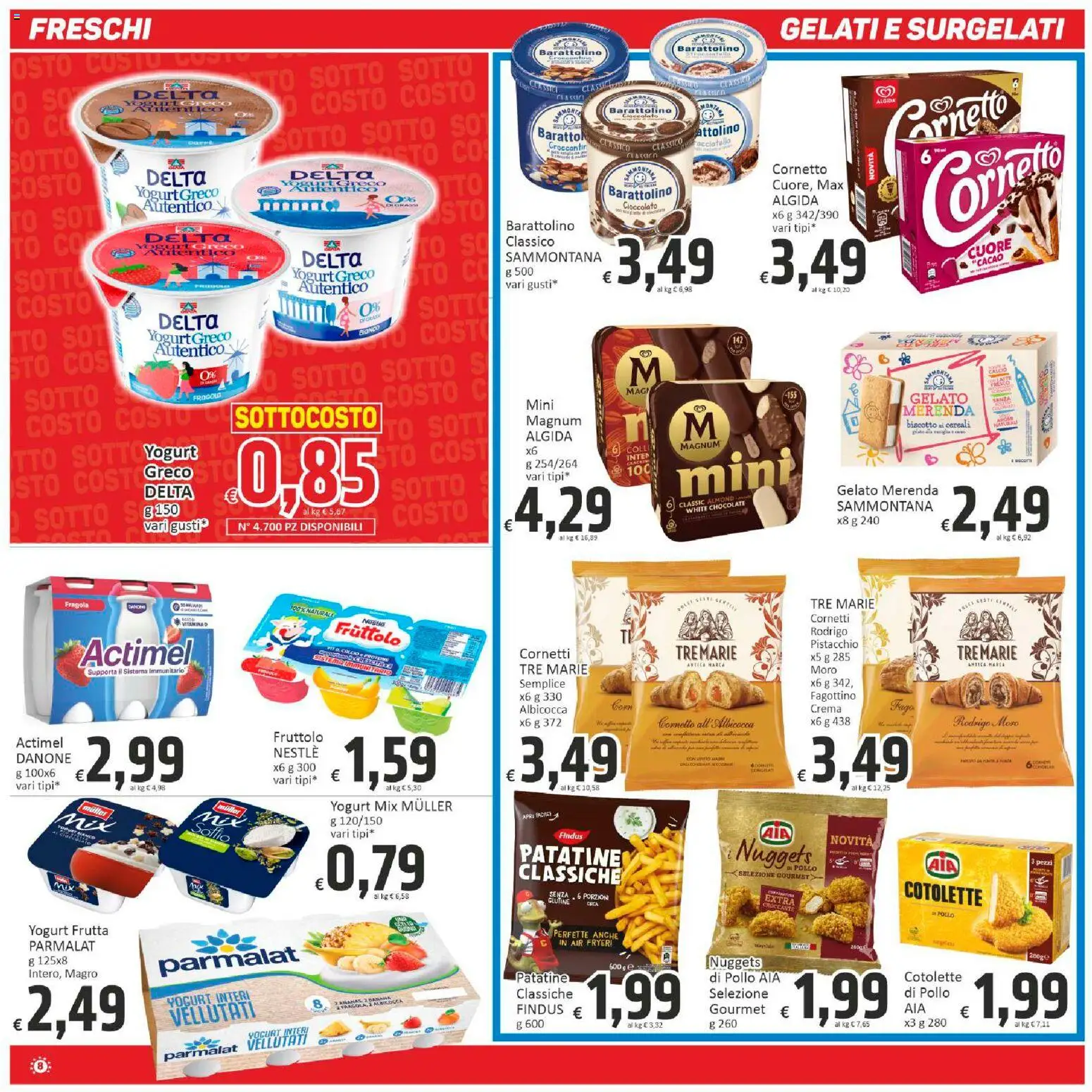 Volantino Paghi Poco del 30.10.2025 | Pagina: 8 | Prodotti: Yogurt, Pollo, Cereali, Cacao