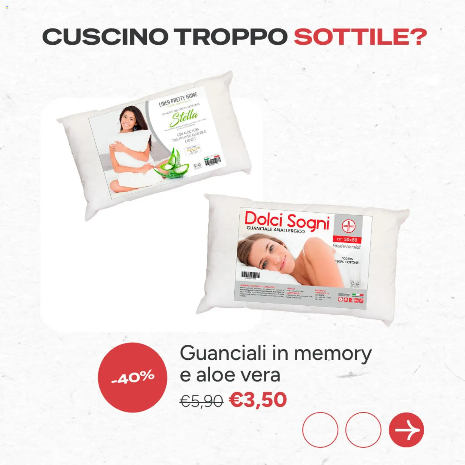 Volantino Max Factory del 27.01.2026 | Pagina: 4 | Prodotti: Aloe vera, Cuscino, Guanciale