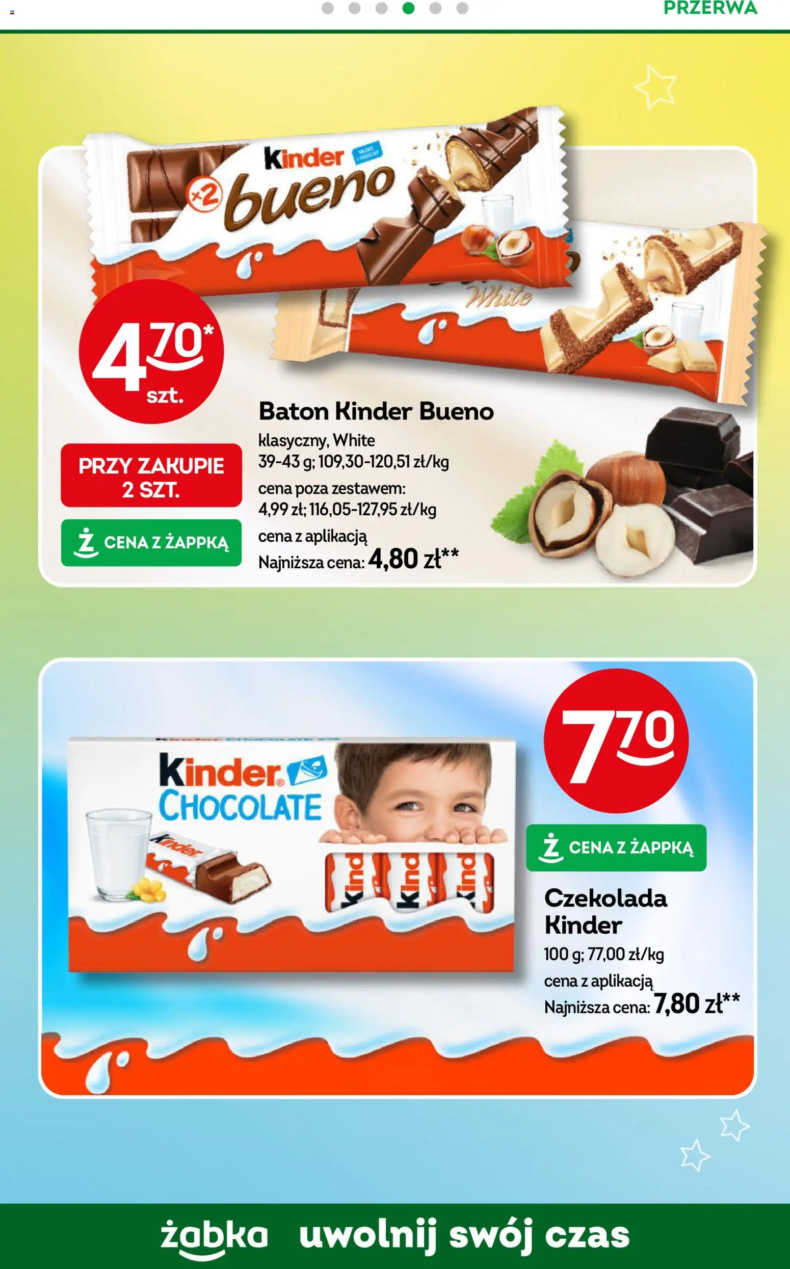 Żabka Gazetka od 22.10.2025 | Strona: 51 | Produkty: Kinder Bueno, Baton, Czekolada