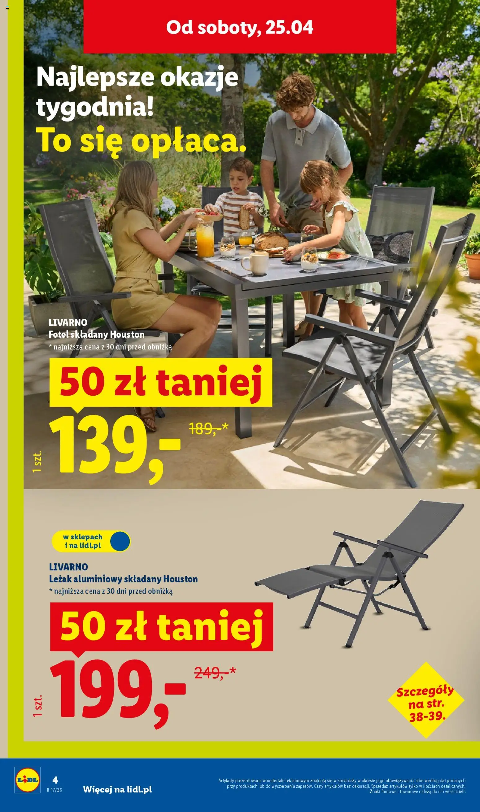 Lidl Katalog od 20.04.2026 | Strona: 4 | Produkty: Fotel, Leżak