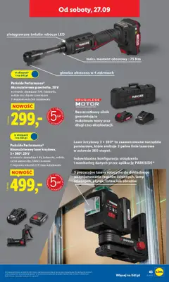 Parkside Performance® Akumulatorowy laser krzyżowy, 3 x 360°, 20 V, w zestawie: akumulator 4 Ah, ładowarka, walizka, zacisk uniwersalny, tablica laserowa 3-stopniowy wskaźnik LED stanu naładowania od 22.09.2025 | Strona: 51 | Produkty: Walizka, Laser krzyżowy