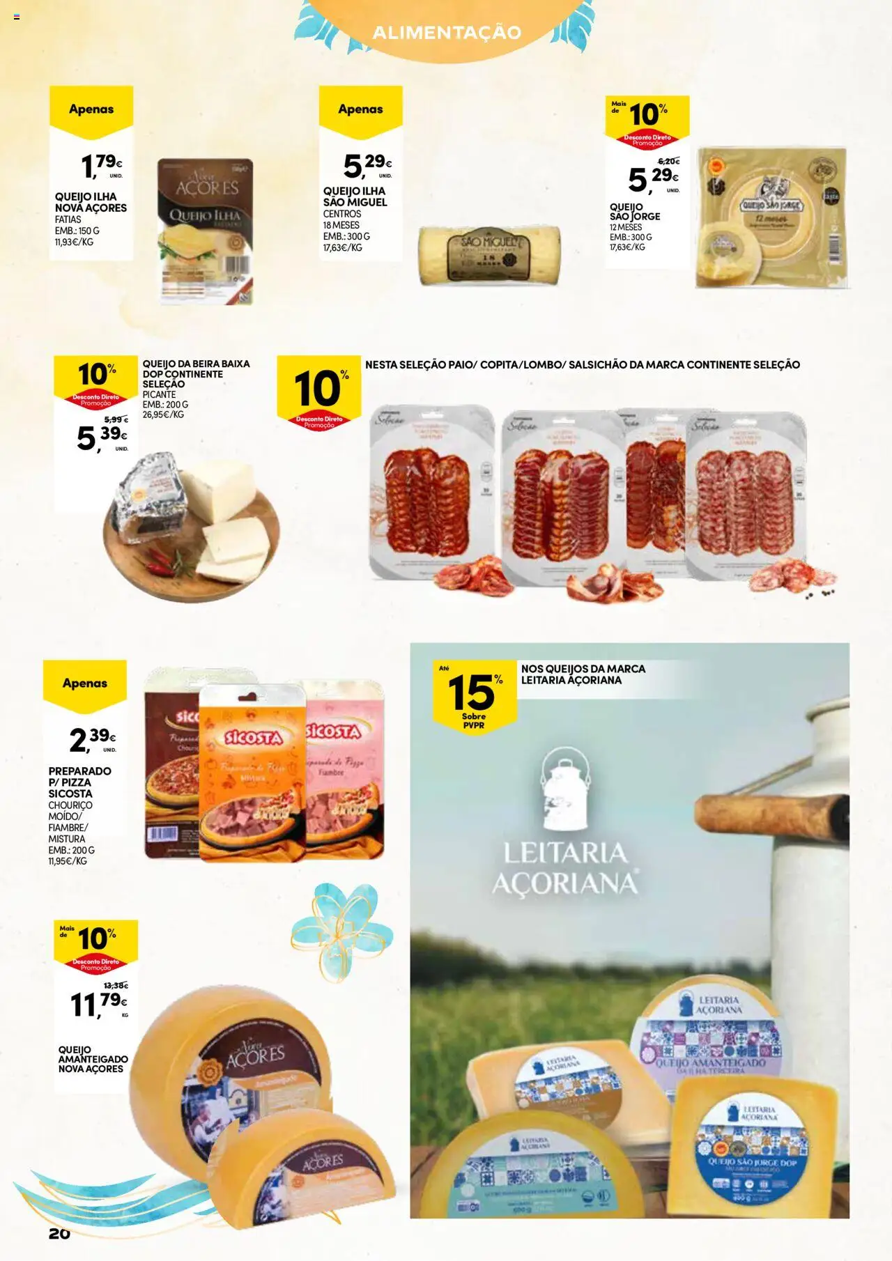 Continente - Verão │ válido de 17.06.2025 | Página: 20 | Produtos: Queijo, Pizza, Chouriço