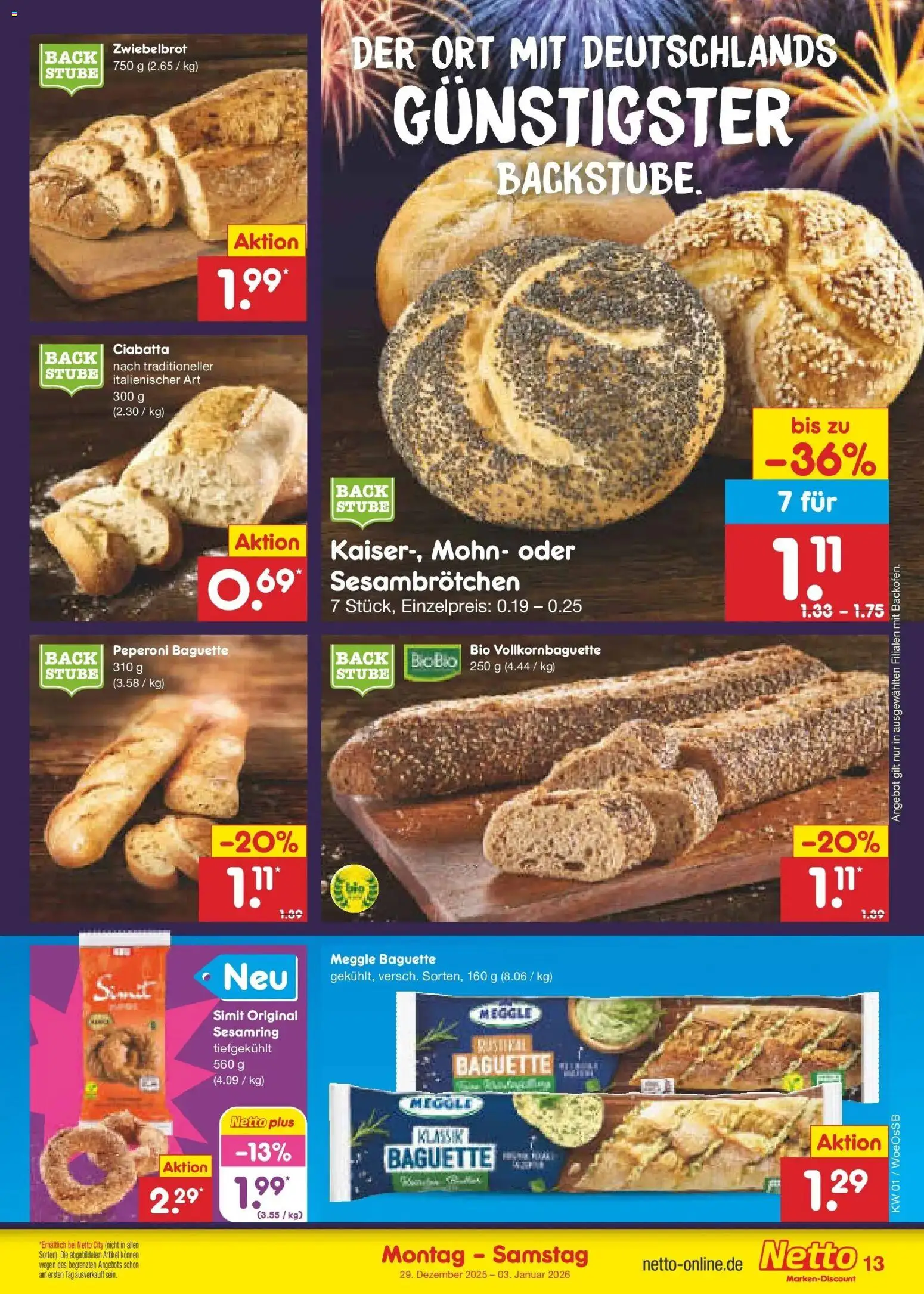 Netto Marken-Discount prospekt Gemmingen	 – gültig ab 28.12.2025 | Seite: 13 | Produkte: Baguette, Backofen