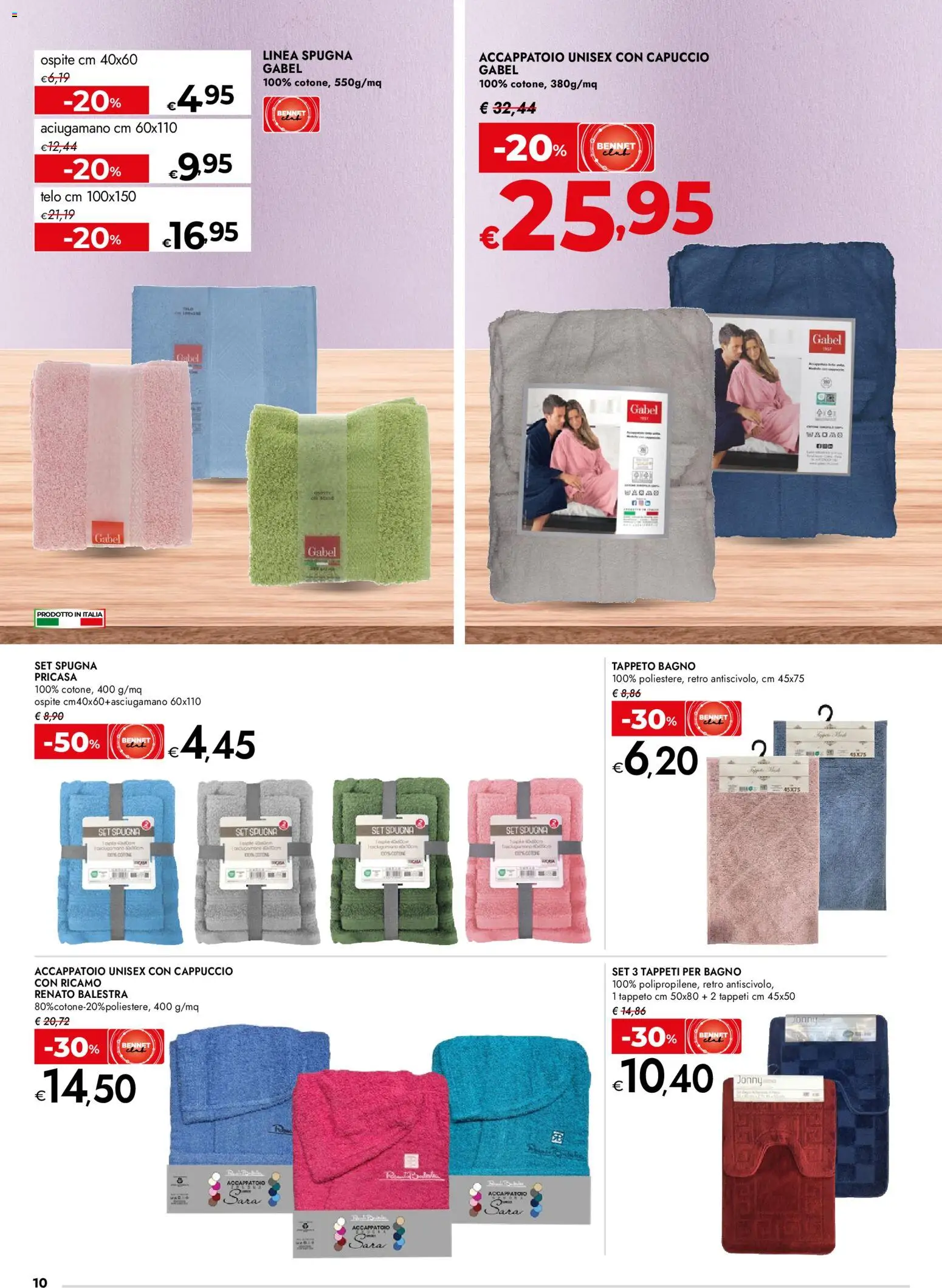 Volantino bennet del 02.01.2026 | Pagina: 10 | Prodotti: Spugna, Cappuccio, Capuccio, Bagno