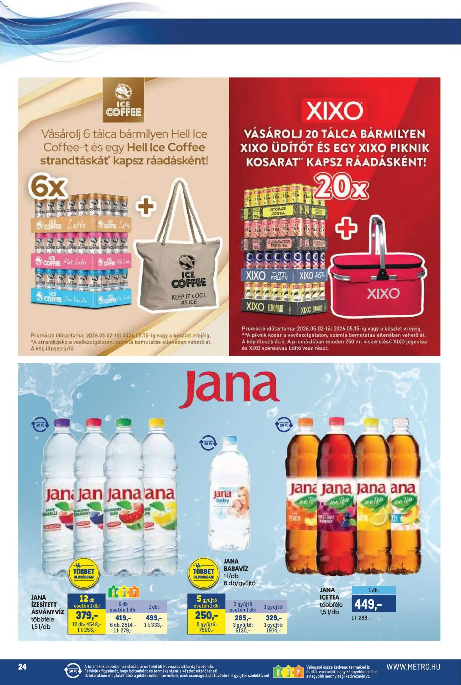 Metro akciós ujság - amely érvényes a következő dátumtól: 02.05.2026 | Oldal: 24 | Termékek: Strandtáska, Ice tea, Kosár, Tea