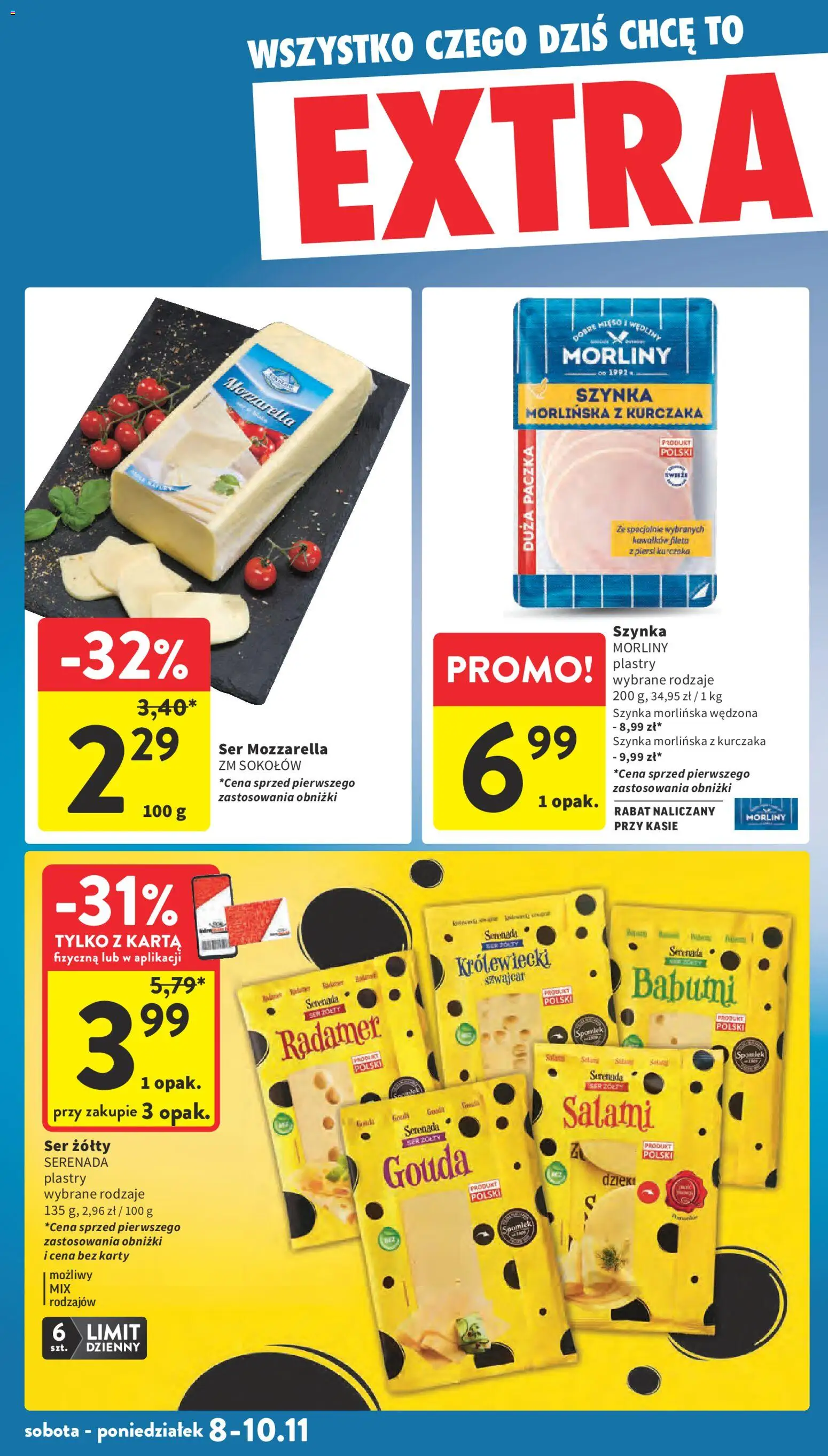 Intermarche Gazetka od 06.11.2025 | Strona: 42 | Produkty: Karta, Szynka, Salami, Mozzarella