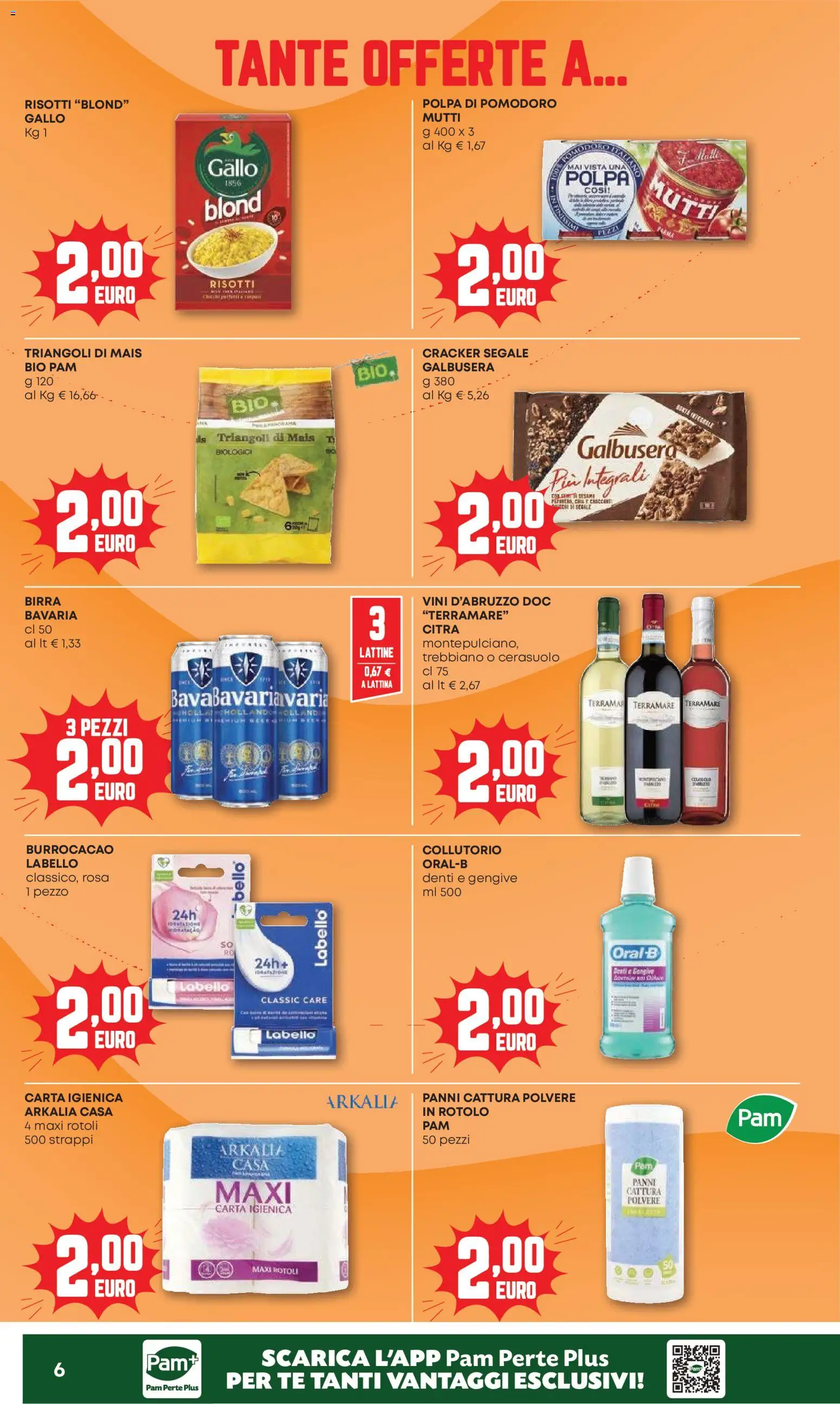 Volantino PAM del 07.04.2026 | Pagina: 6 | Prodotti: Birra, Collutorio, Pomodoro, Mais
