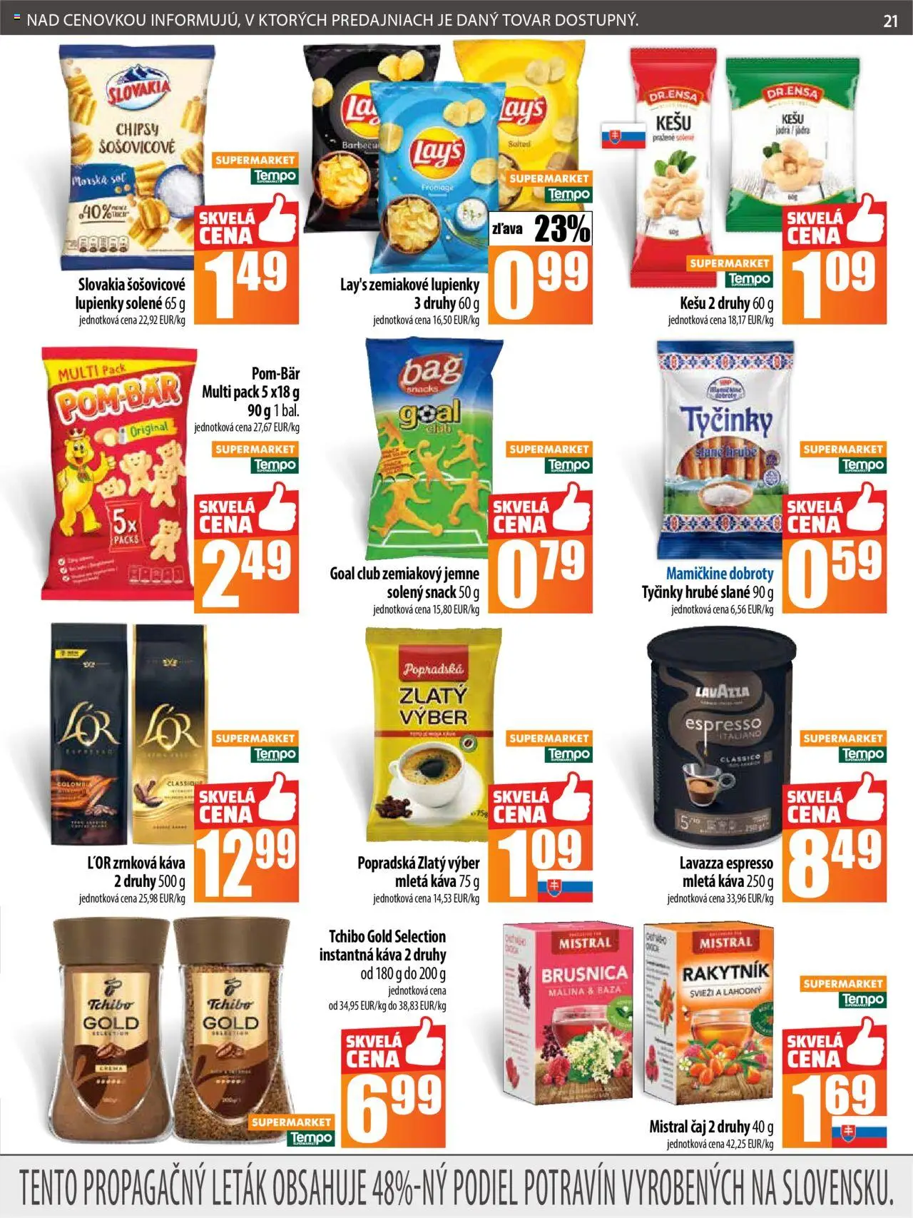 COOP Jednota leták │ platný od 17.07.2025 | Strana: 21 | Produkty: Káva, Čaj, Soľ, Zrnková káva