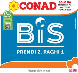 Anteprima del volantino Conad - Bis prendi 2, paghi 1 valido a partire dal 07.01.2026